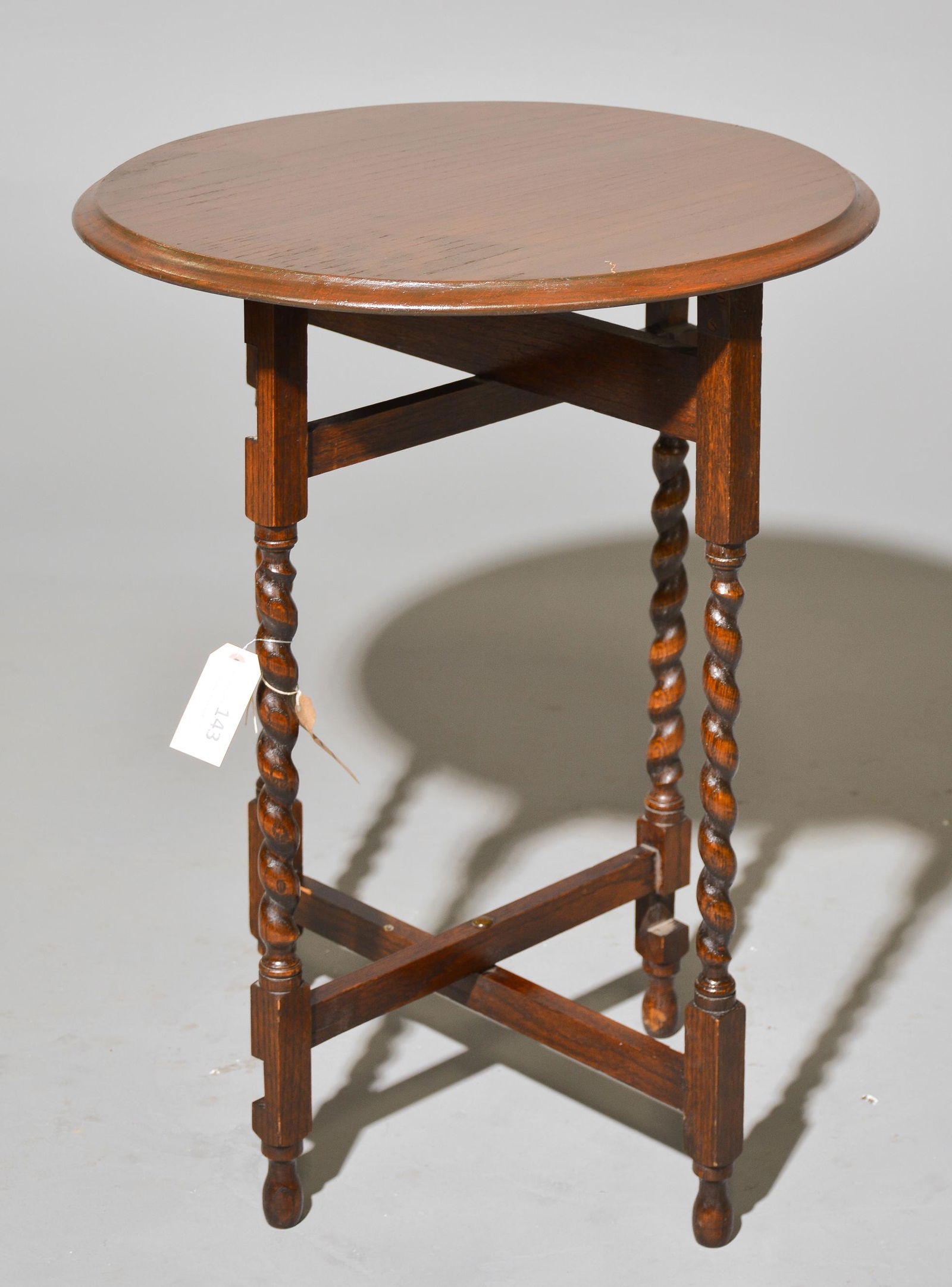 English Oak Barley Twist Folding Side Table (1 of 4)