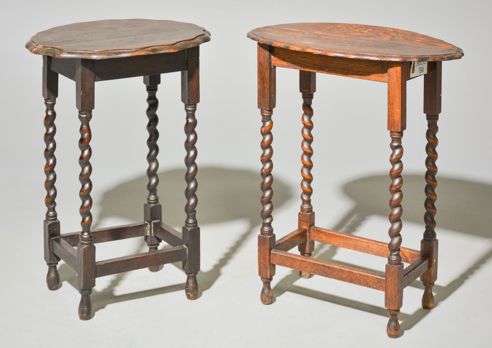 2 British Oak Barley Twist Occasional Tables (1 of 3)