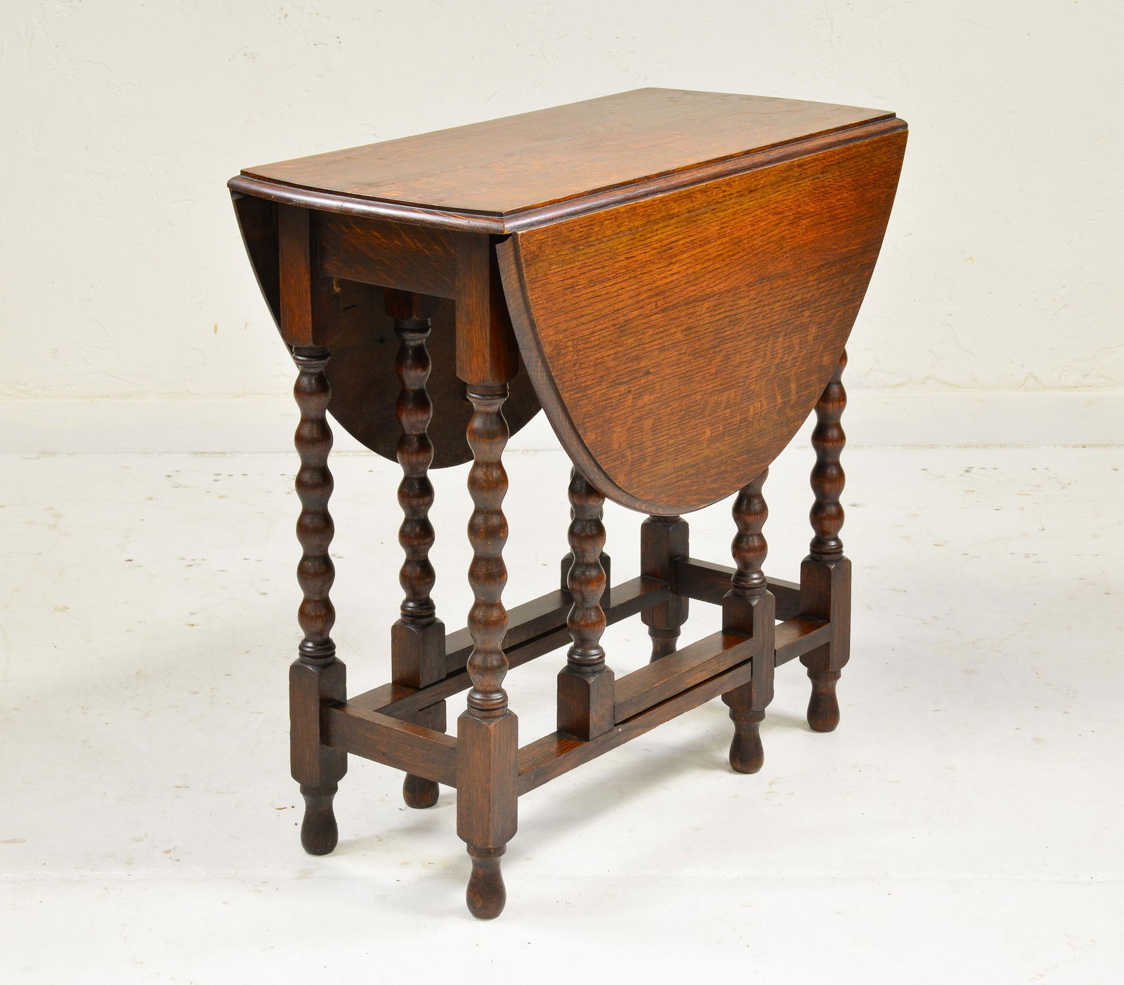 British Oak Drop Leaf Barley Twist Table (1 of 2)