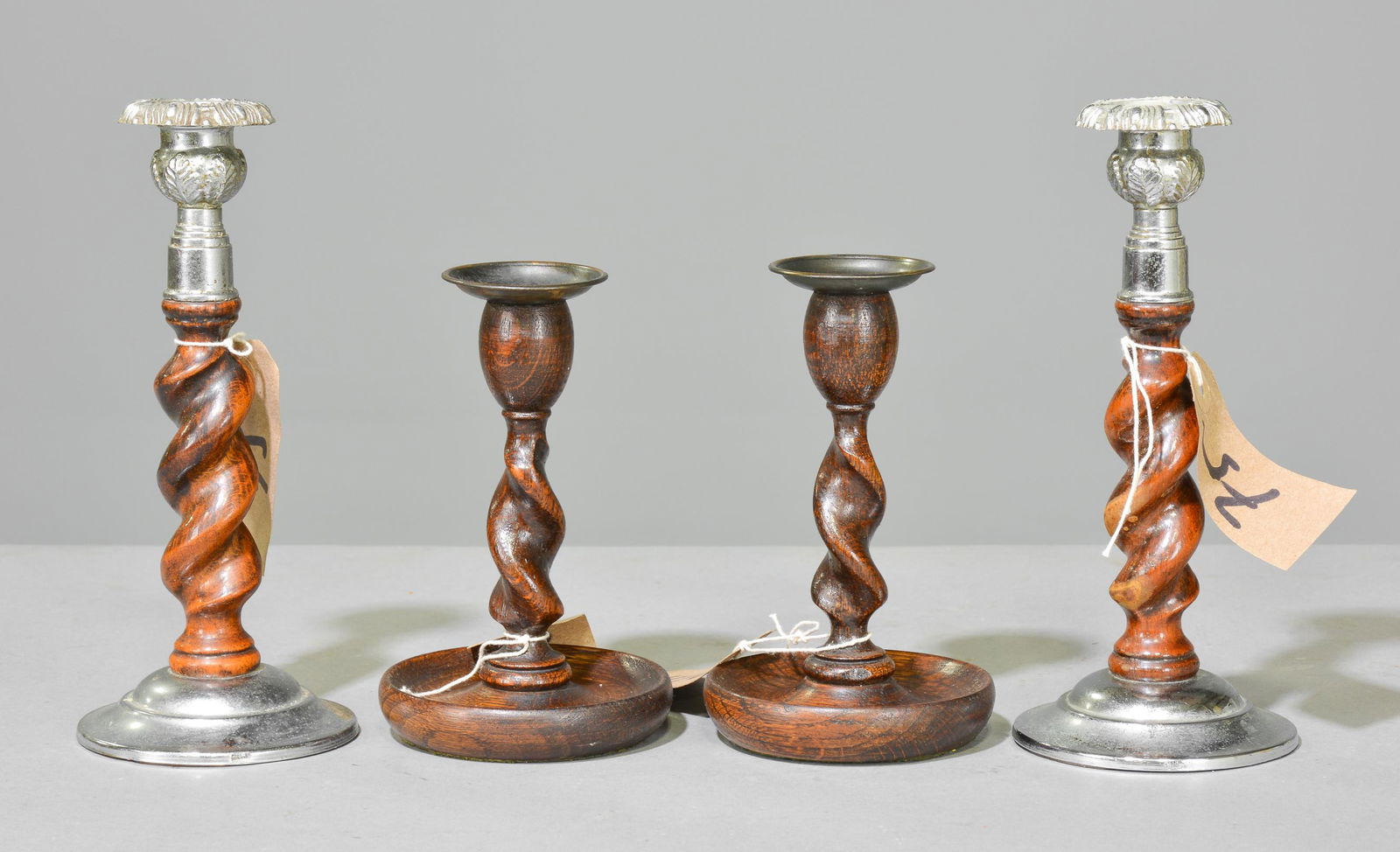 2 Pair of English Barley Twist Candlesticks (1 of 2)