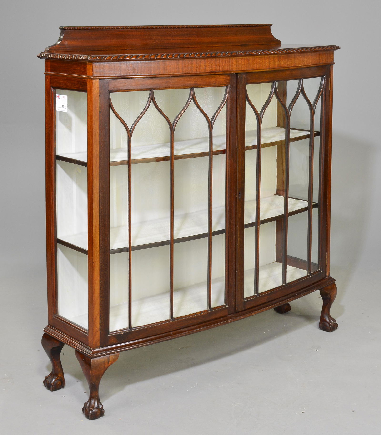 British Mahogany Ball & Claw Display / Curio Cabinet (1 of 4)