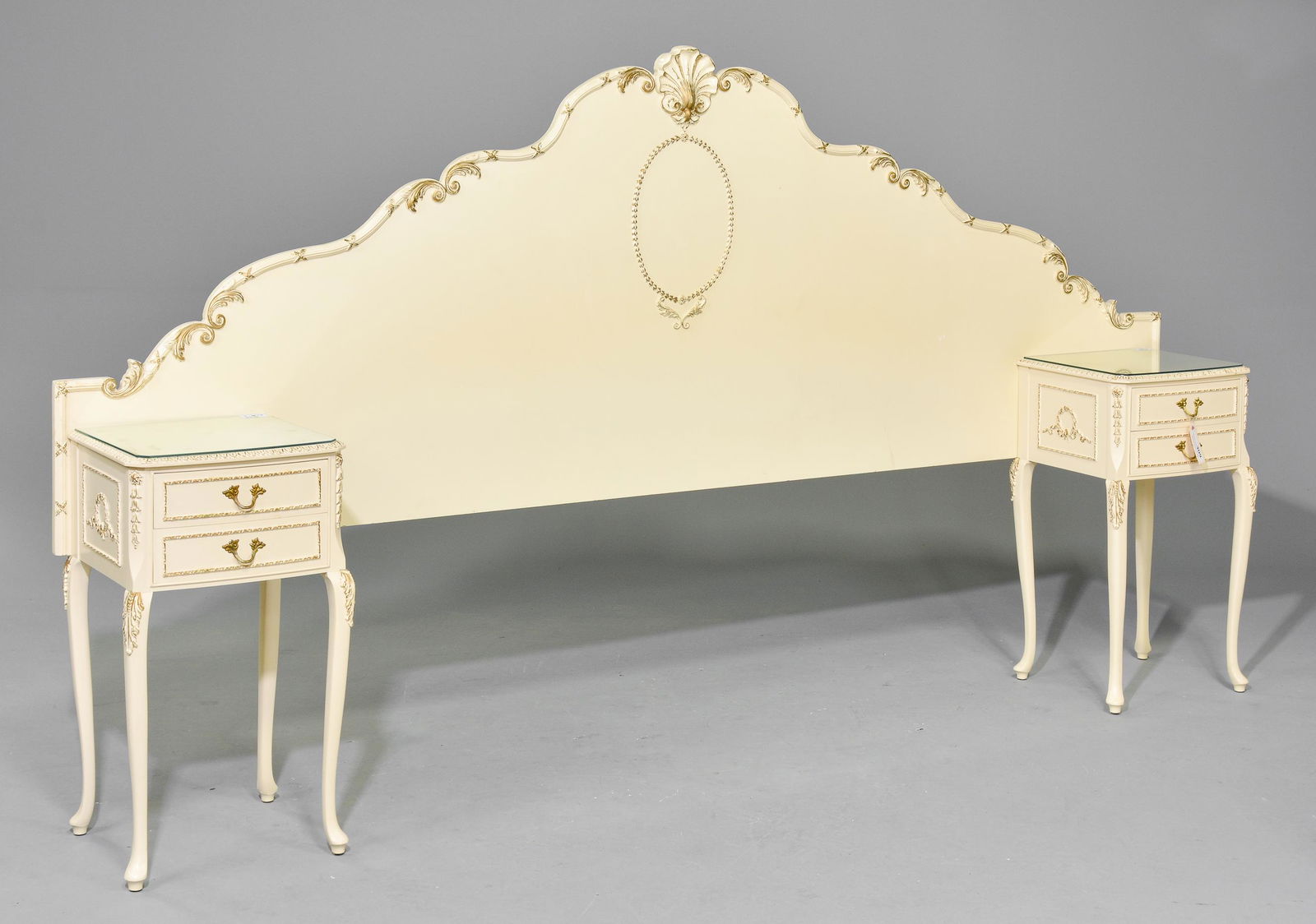 British Painted Head Board with Nightstands (1 of 3)
