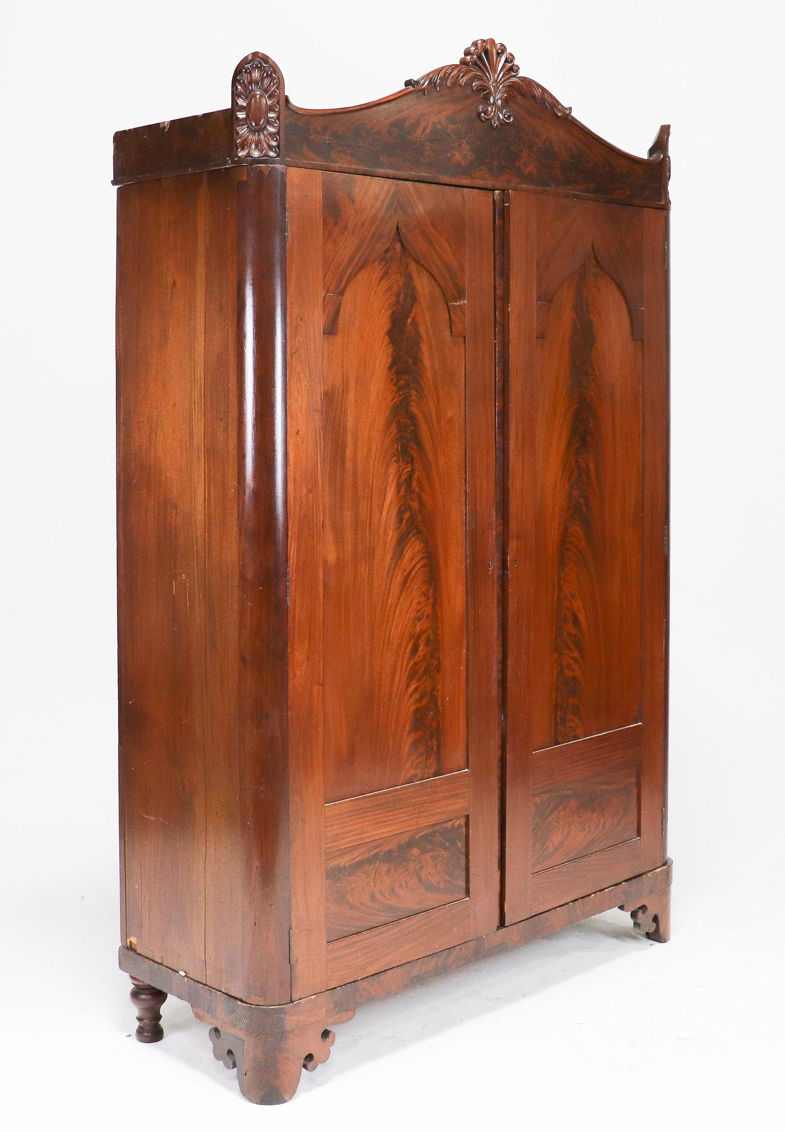 Large Mahogany Double Door Fitted Armoire (1 of 9)