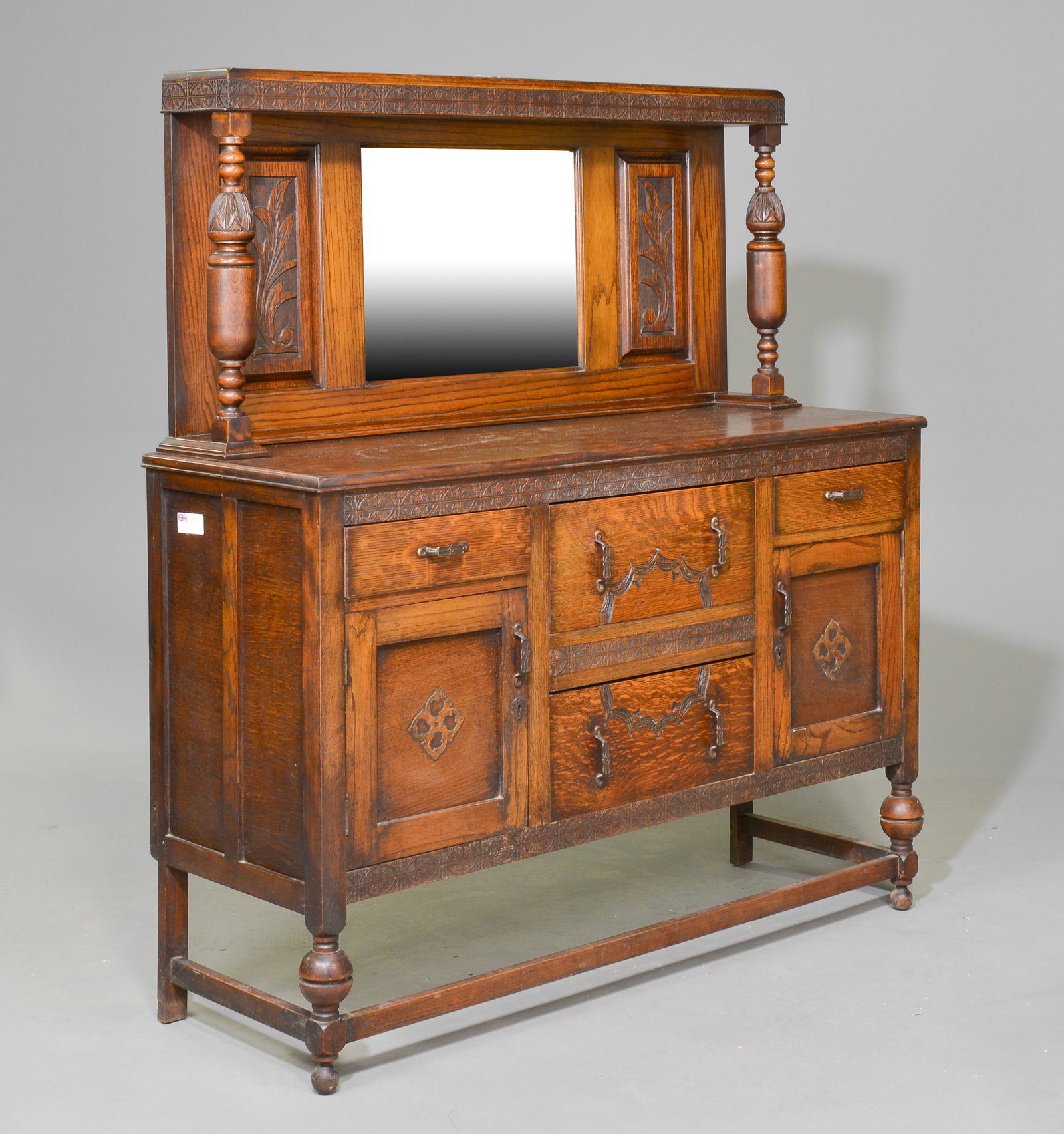 British Mirror Back Oak Sideboard / Server (1 of 7)