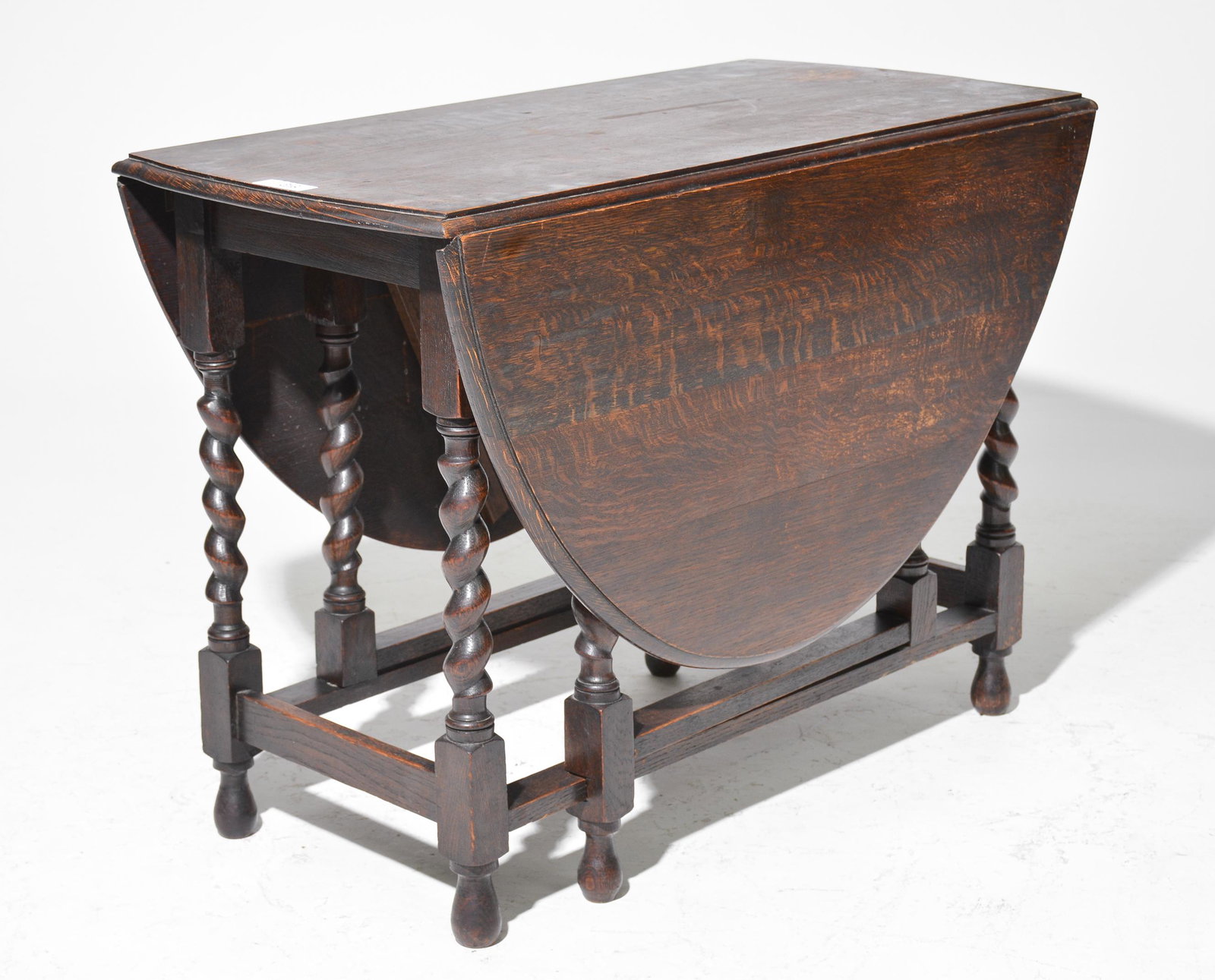 British Oak Barley Twist Drop Leaf Table: British Oak Barley Twist Drop Leaf Table - 28 in tall x 41 x 21, Leaves are 21 inches each