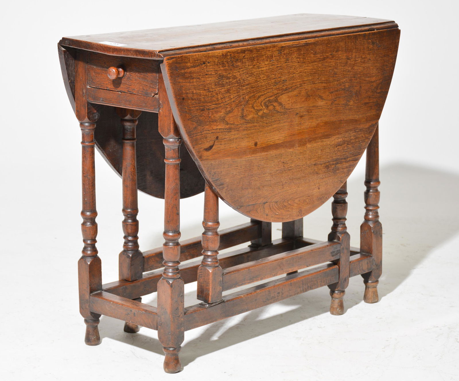 British Oak Drop Leaf Table with 2 Drawers (1 of 4)