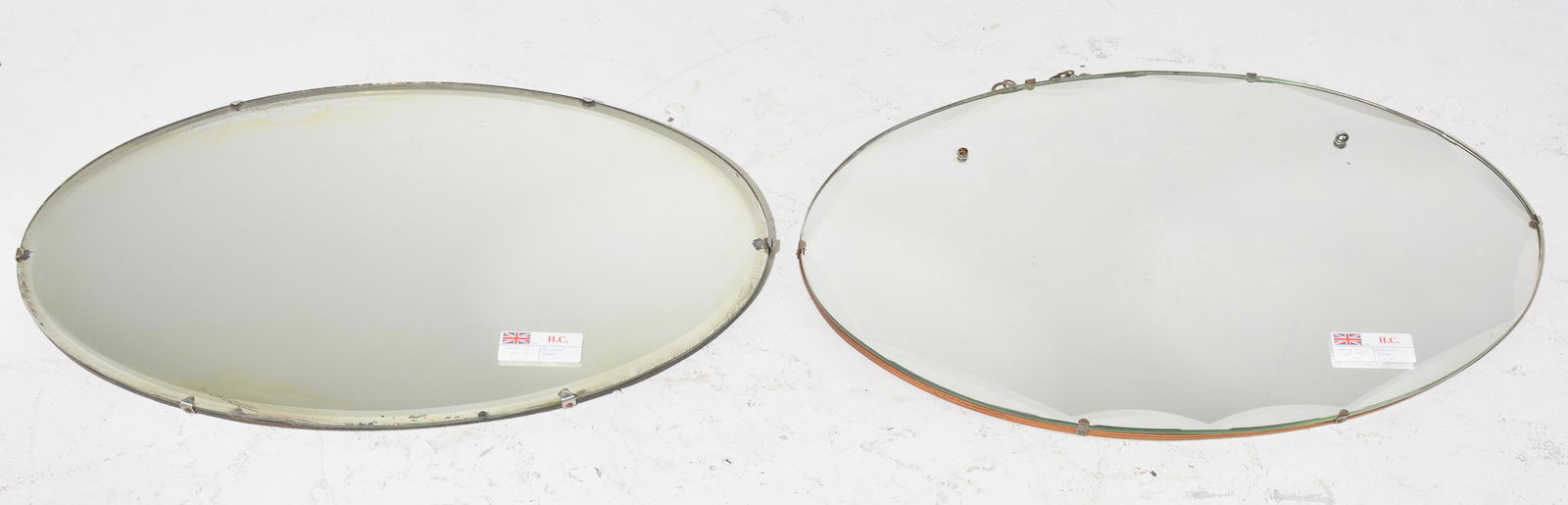 2 English Oval Beveled Mirrors (1 of 3)