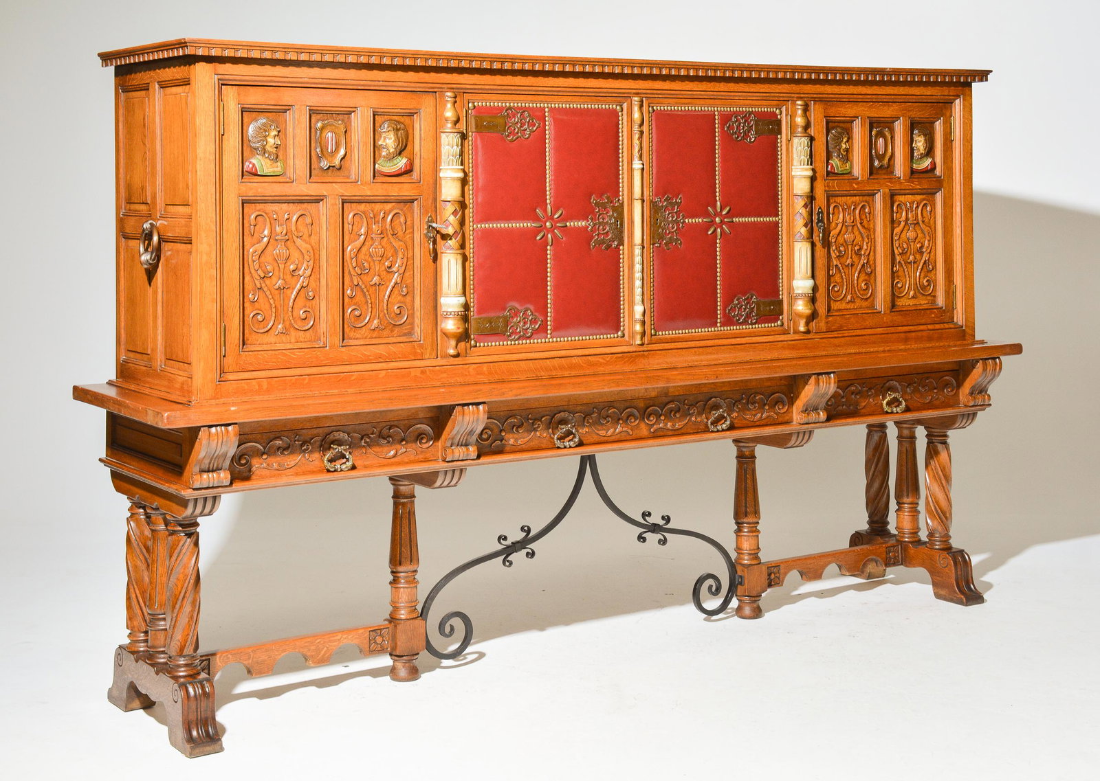 Spanish Style Carved Oak Sideboard / Cupboard (1 of 6)