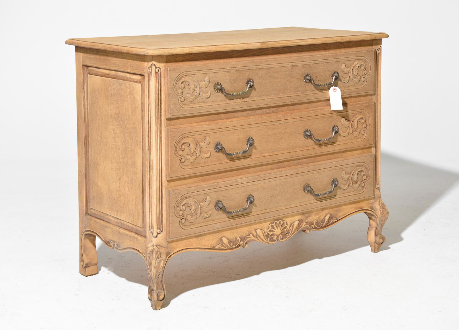 Louis XV Style Bleached Oak 3 Drawer Chest (1 of 4)
