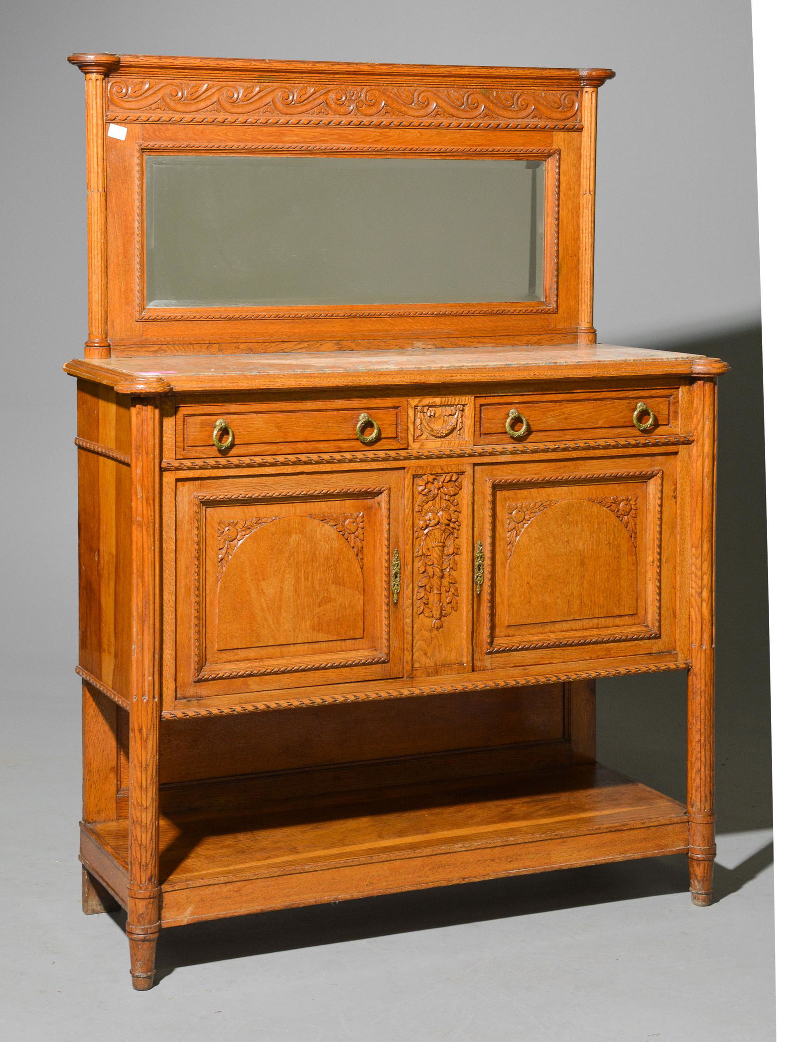 French Style Mirror Back Server with Inset Marble (1 of 6)