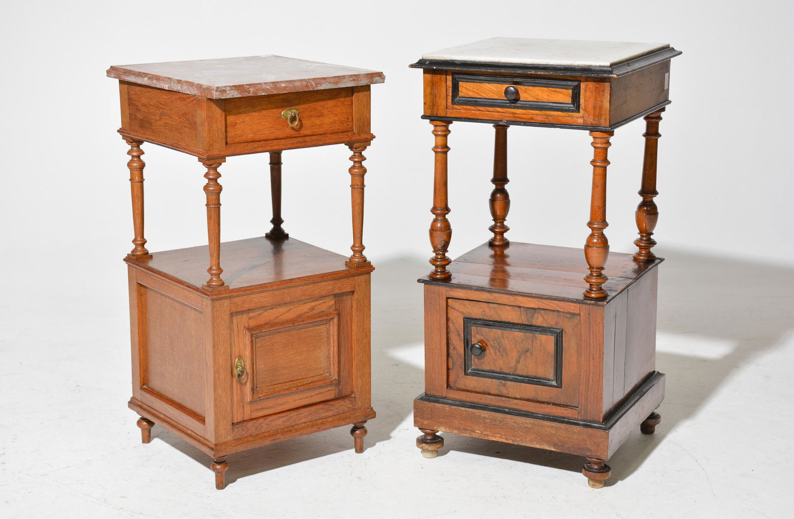 2 French Marble Top Nightstands / Pot Cupboards (1 of 4)