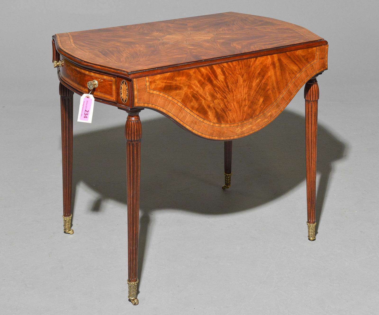 Theodore Alexander Inlaid Drop Leaf Table with Drawer (1 of 3)