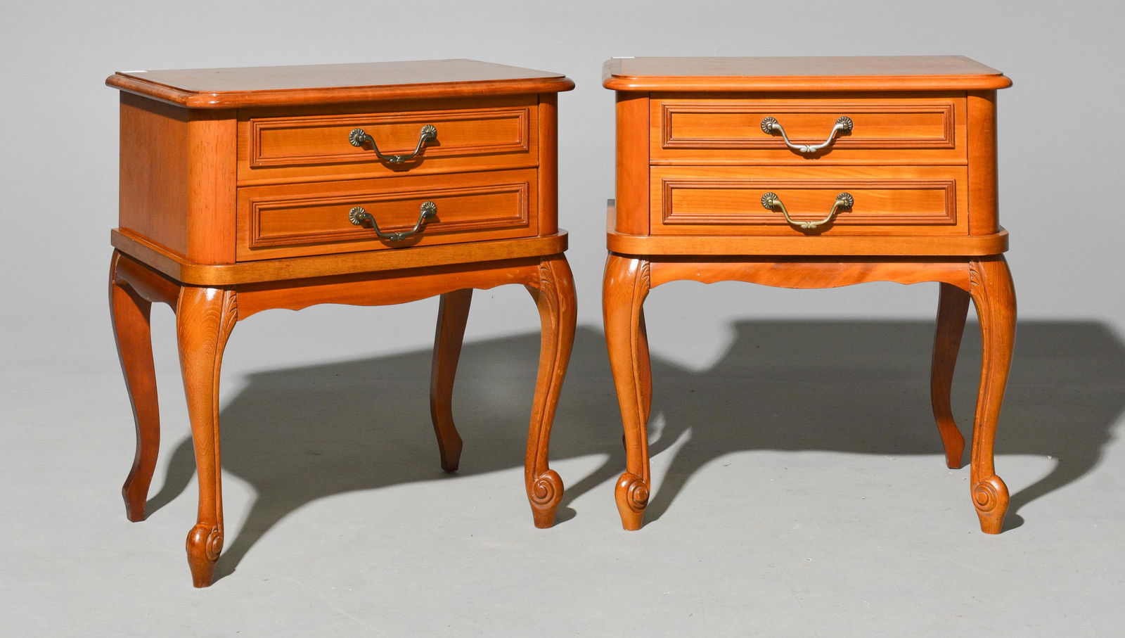 Pair of French Oak 2 Drawer Night Stands (1 of 3)