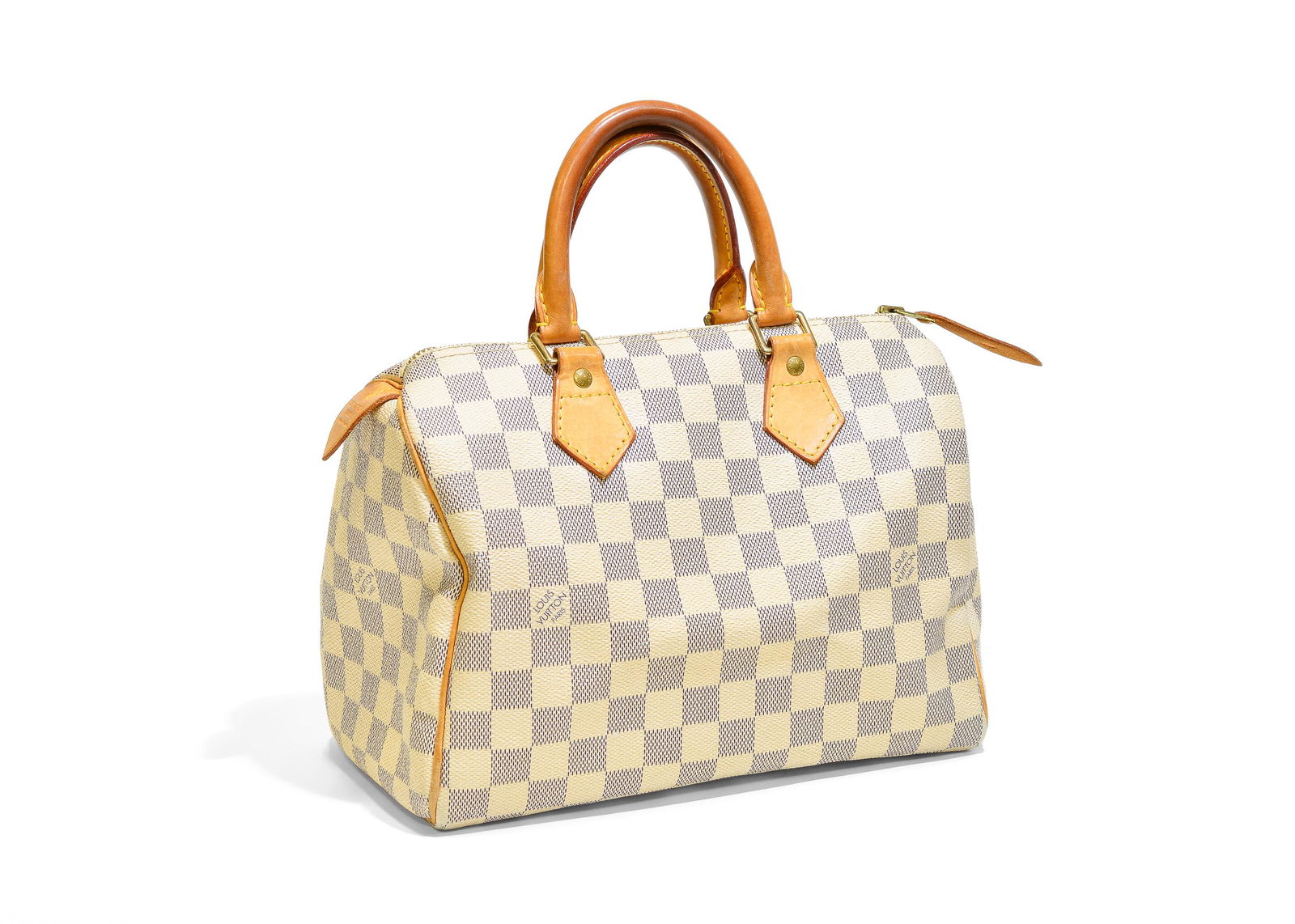 Louis Vuitton Speedy 25 in Vachetta Damier Azur (1 of 5)