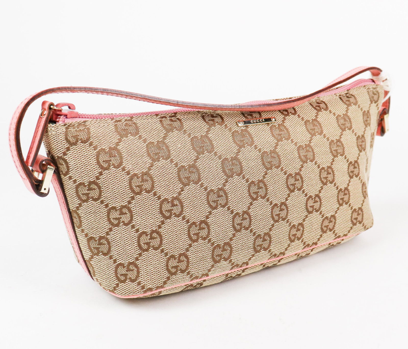 Gucci Accessory Pouch  - Leather Monogram Canvas (1 of 5)