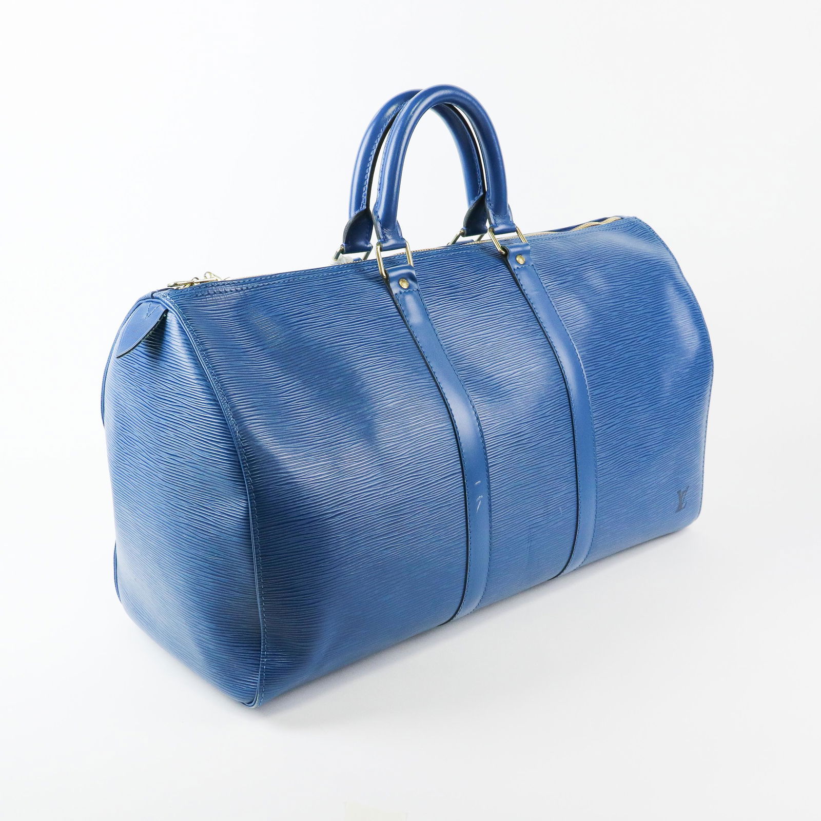 Louis Vuitton Keepall 45 in Blue Leather Epi (1 of 8)