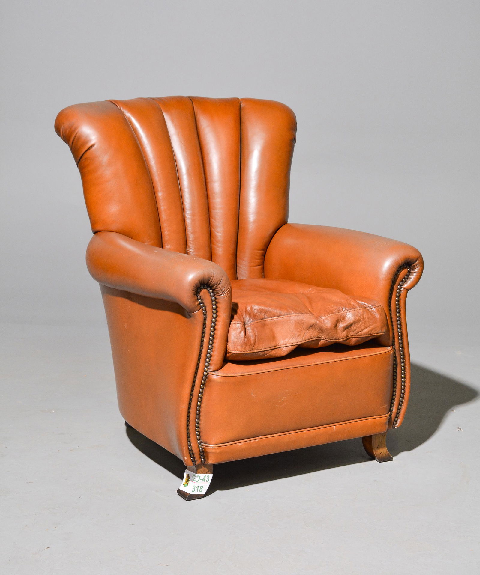 British Brown Leather Chair - John Lewis: British Brown Leather Chair - John Lewis - 37 in tall x 30 x 33