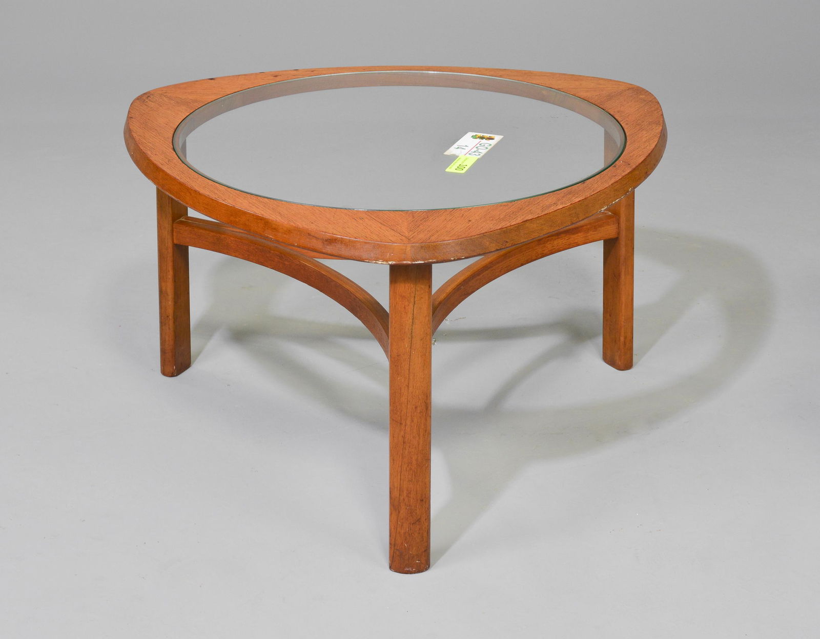 Mid Century Modern Triangular coffee Table with Glass (1 of 4)