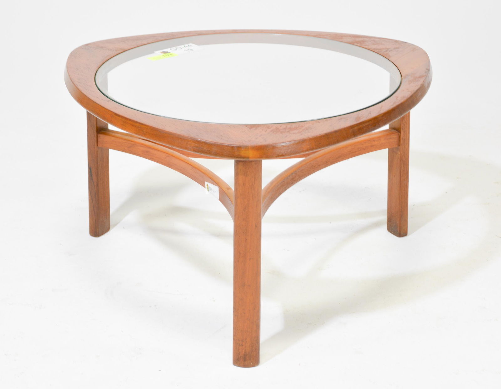 Mid Century Modern Triangular coffee Table with Glass (1 of 3)