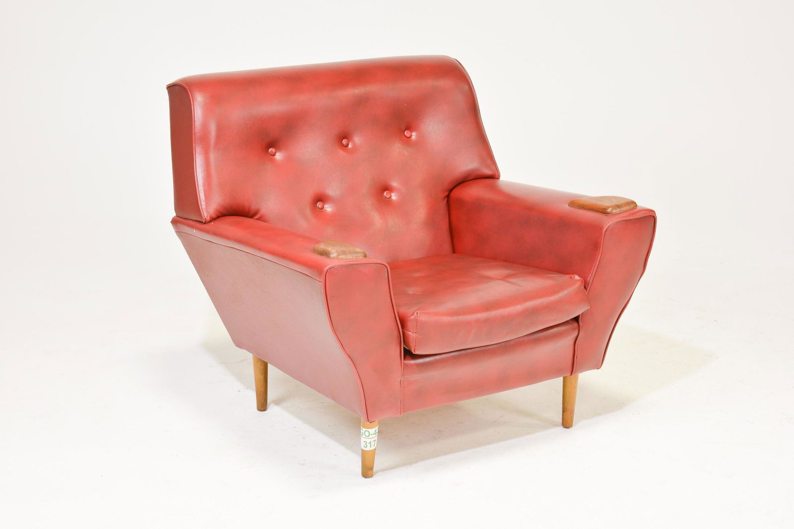 British Red Leather Arm Chair (1 of 6)
