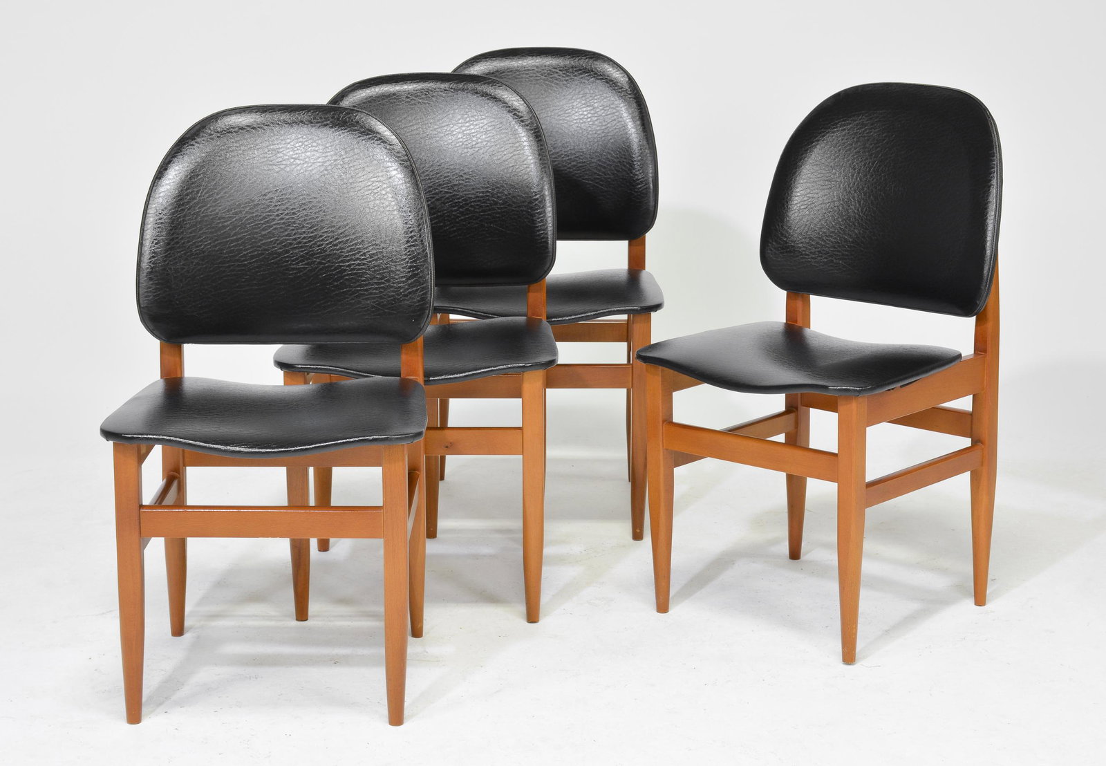 4 Mid Century Modern Chairs with Black Vinyl (1 of 3)