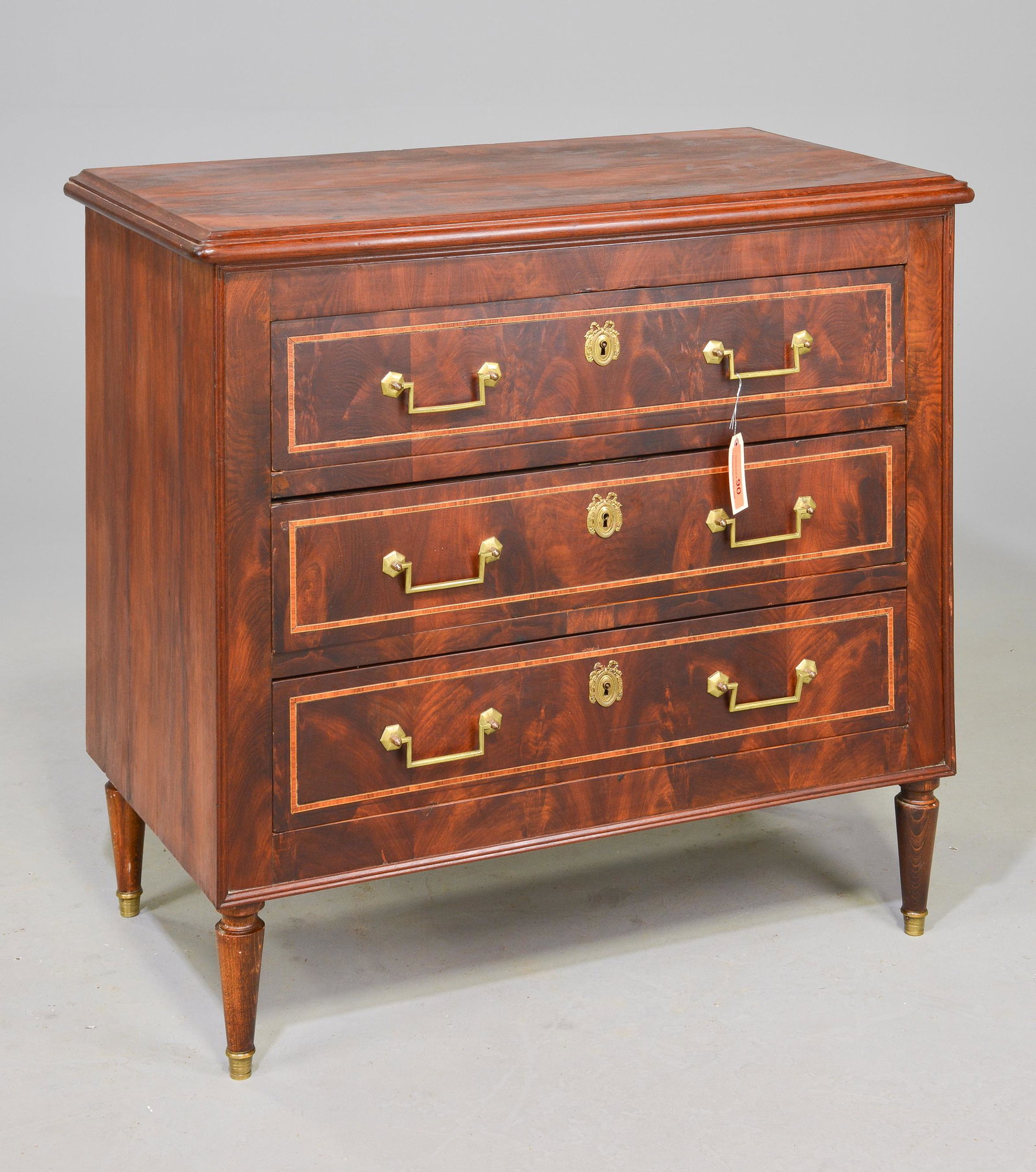 French Mahogany 3 Drawer Chest (1 of 6)