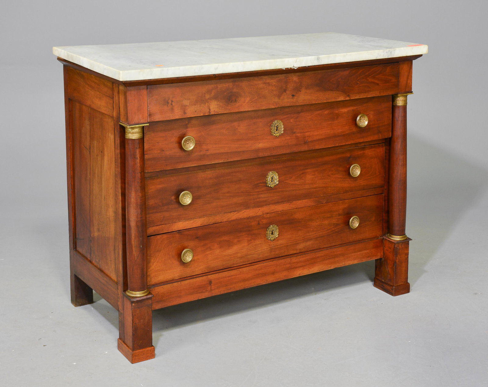 Empire Style White Marble Top Chest / Commode (1 of 8)