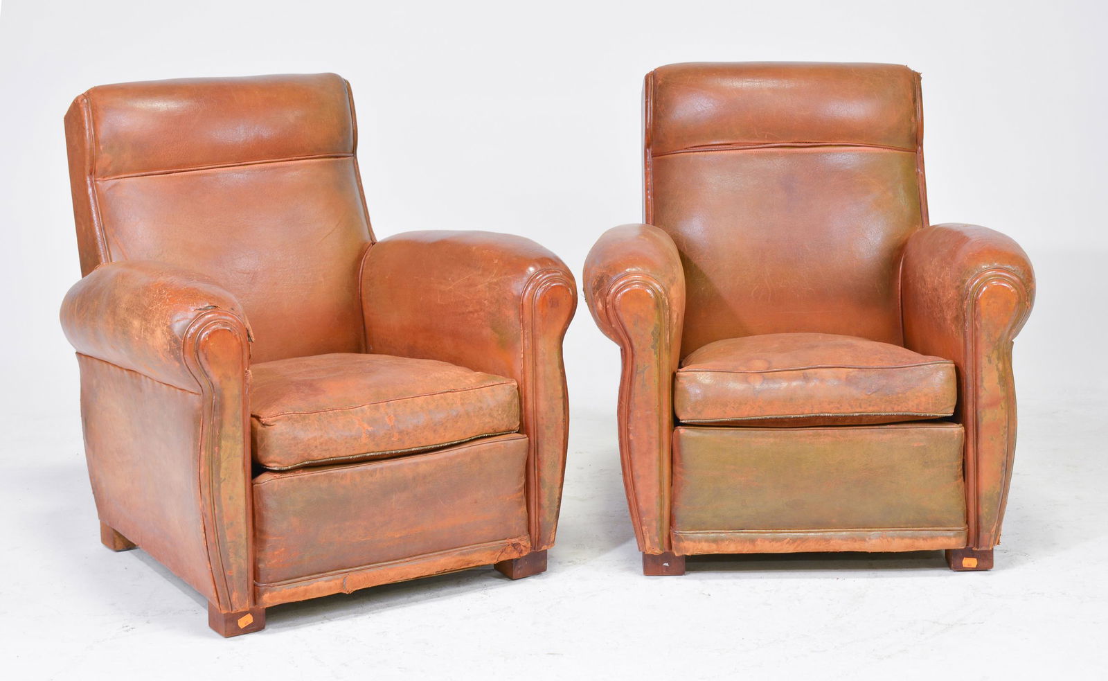 Pair of French Art Deco Leather Chairs (1 of 7)