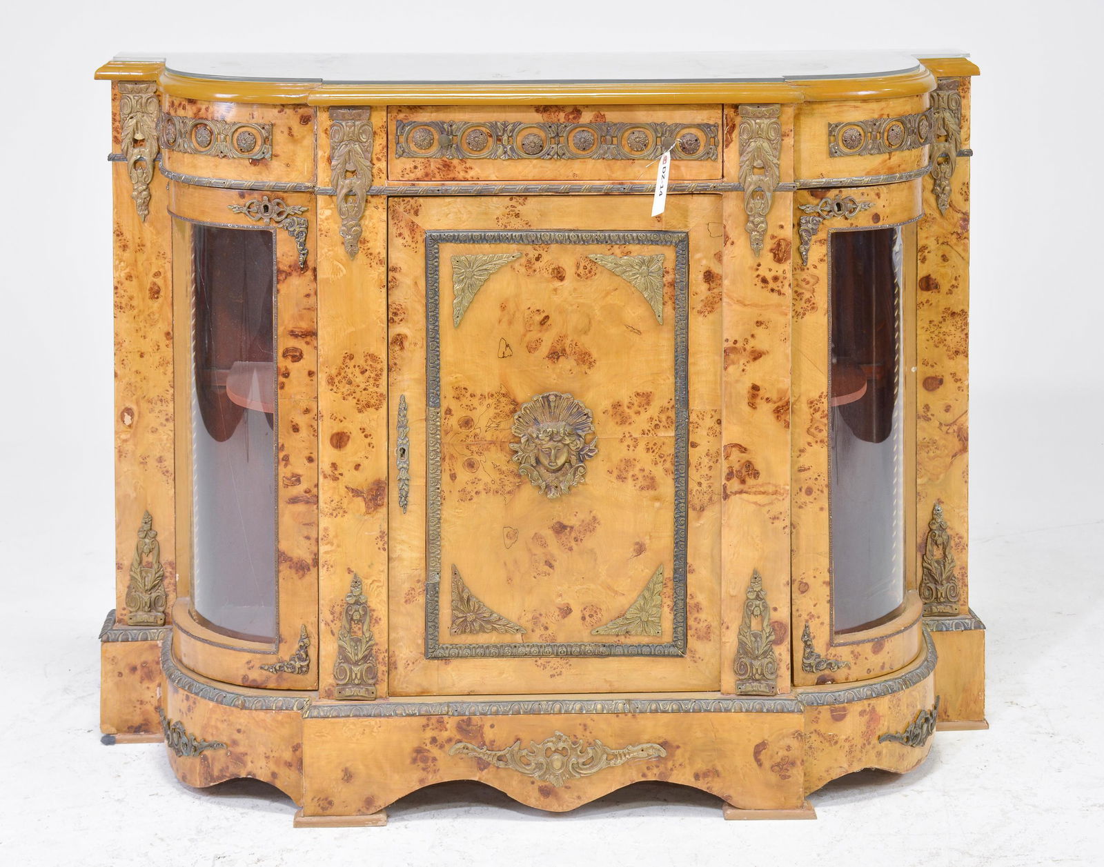 Burled Walnut Hall Cabinet with Bronze Ormolu (1 of 5)