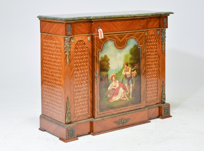 French Style Green Marble Top Cabinet (1 of 8)