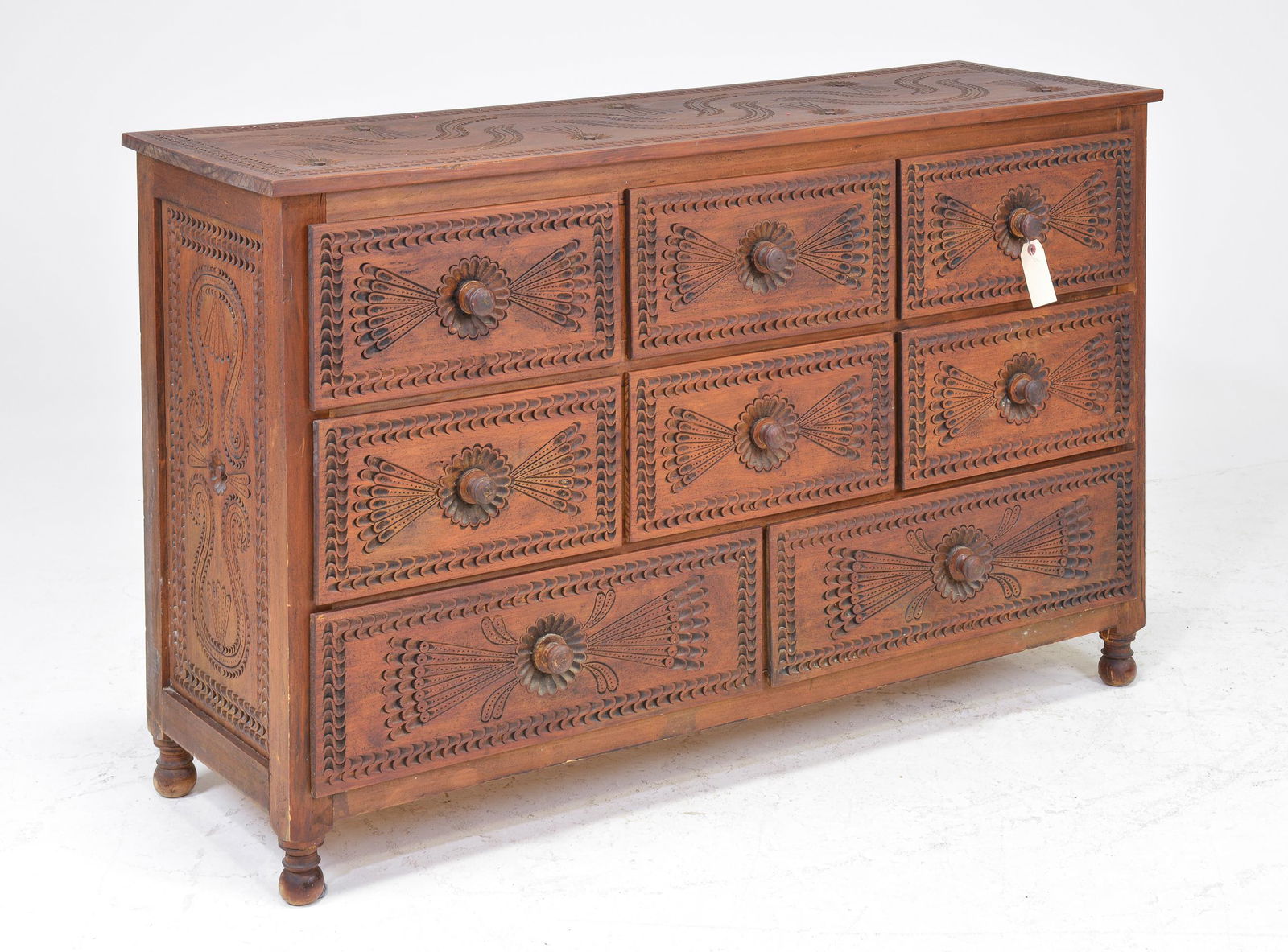 Heavily Carved 8 Drawer Chest / Dresser (1 of 8)