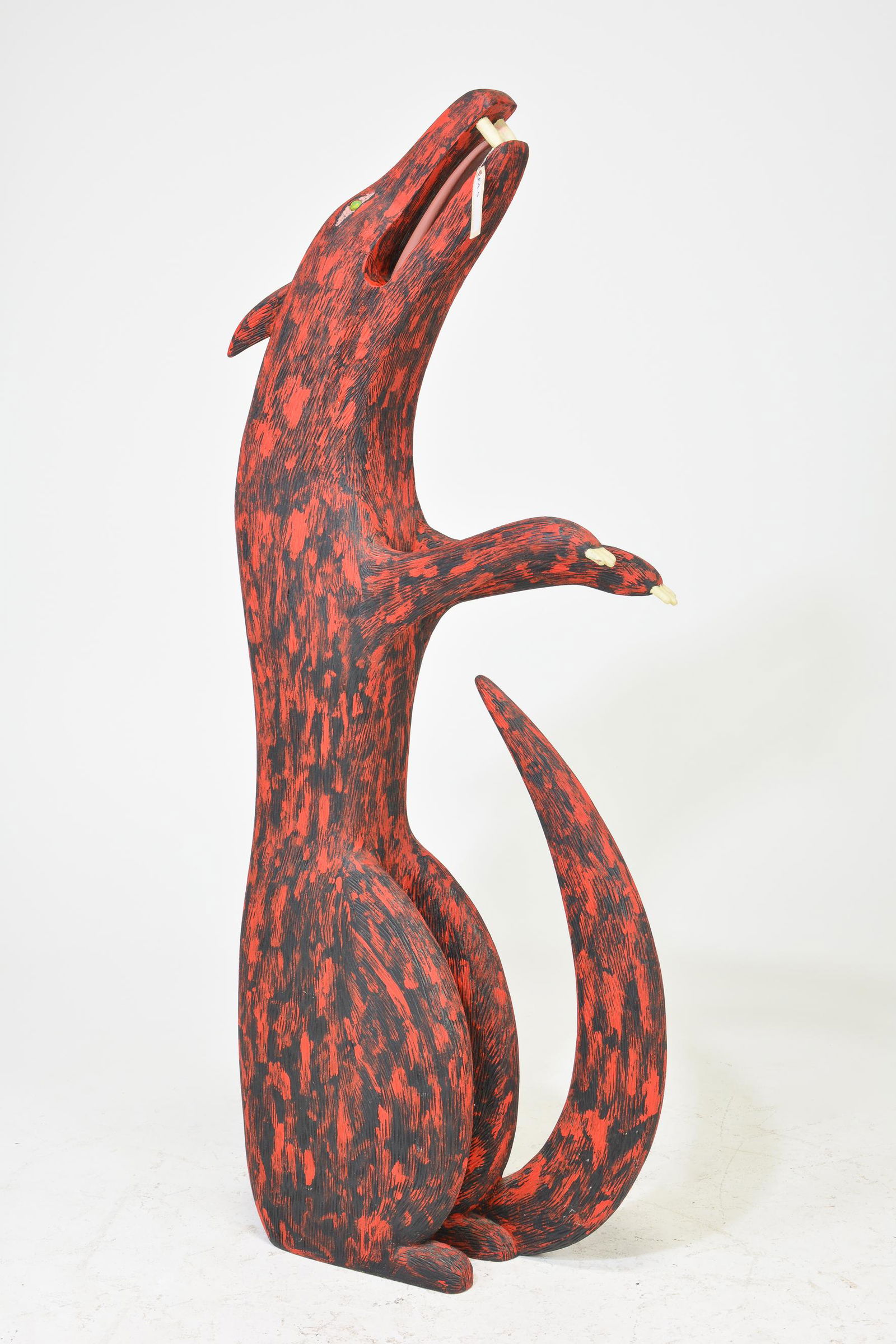 Carved Painted Large Wolf by Klindt Houlbert (1 of 5)