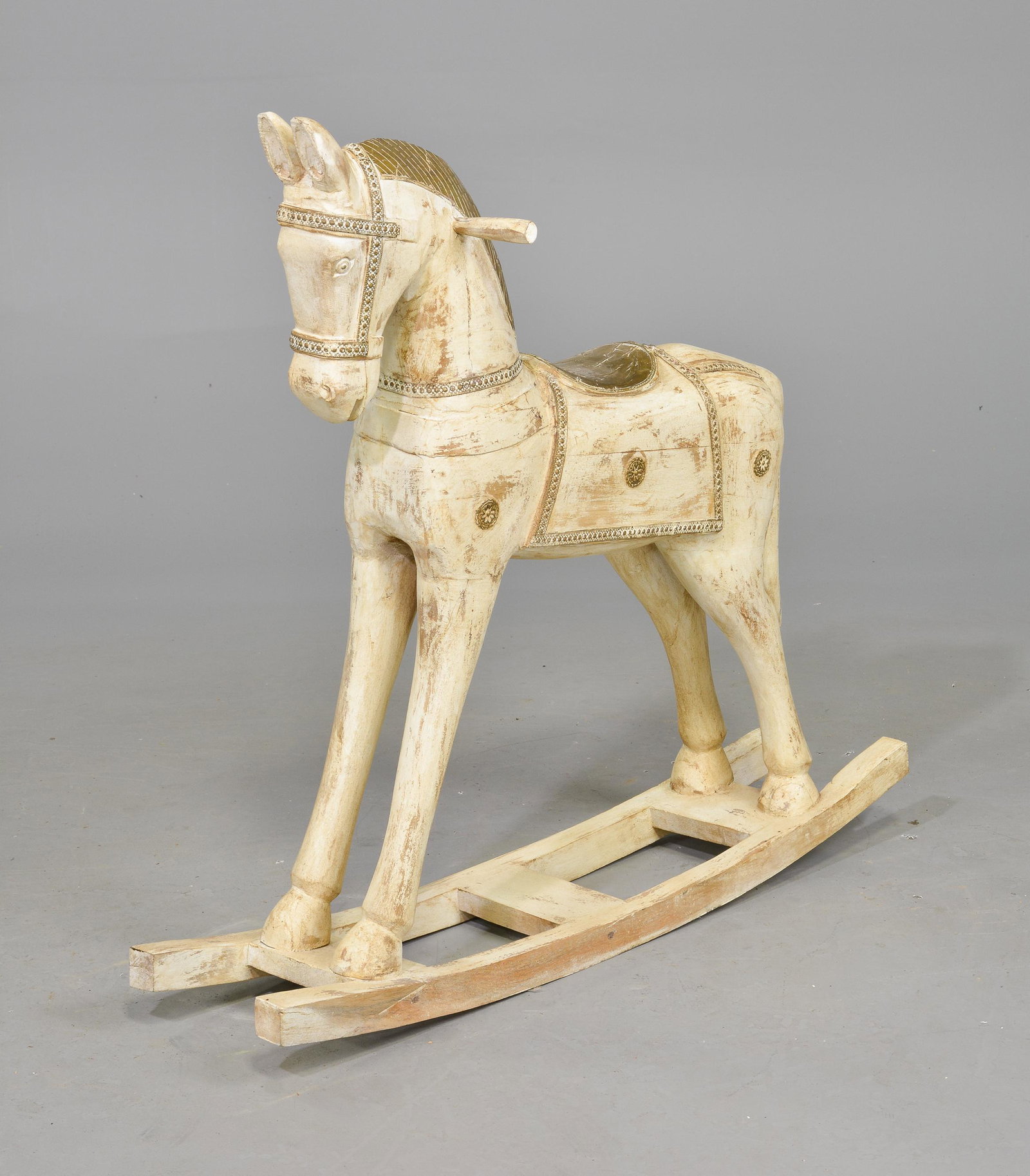 White / Gold Painted Rocking Horse (1 of 4)