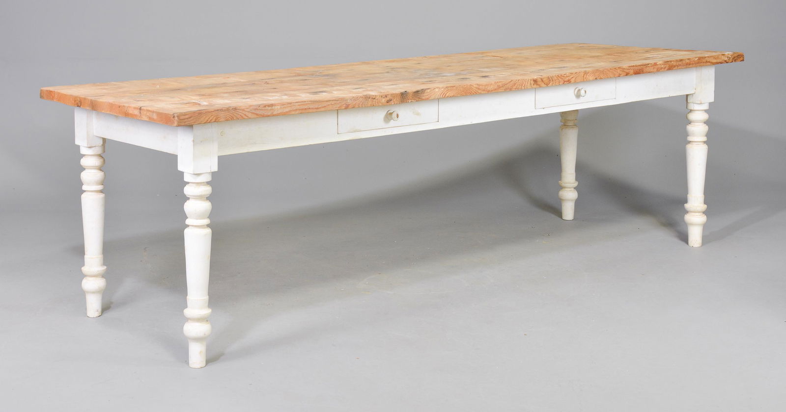 Farmhouse Large Painted Base Table with Drawers (1 of 7)