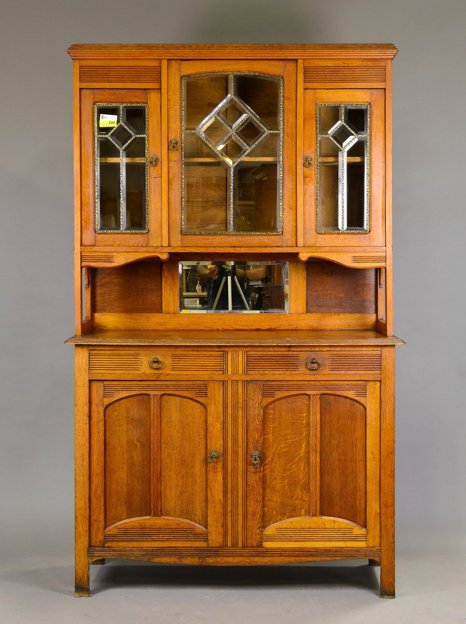 Arts & Crafts Style Oak Double Buffet (1 of 6)
