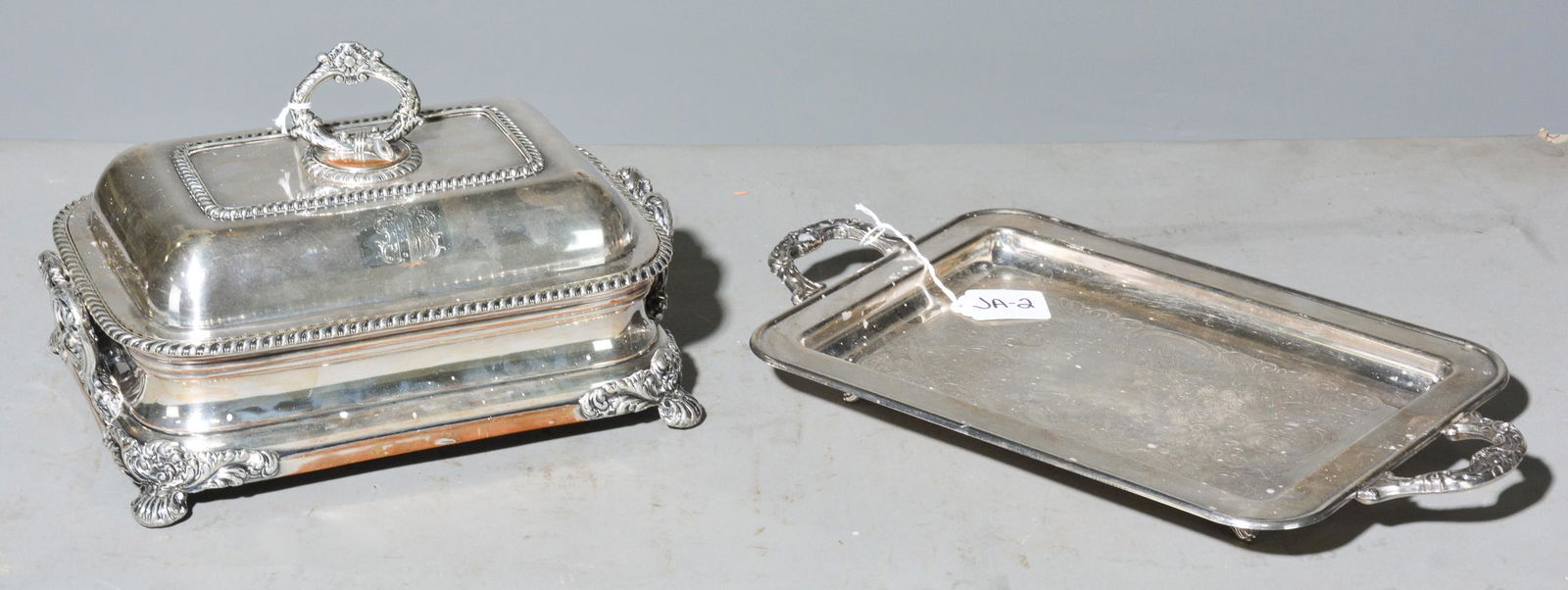 2pc Silverplate - Warming Dish with Lid & Platter (1 of 5)