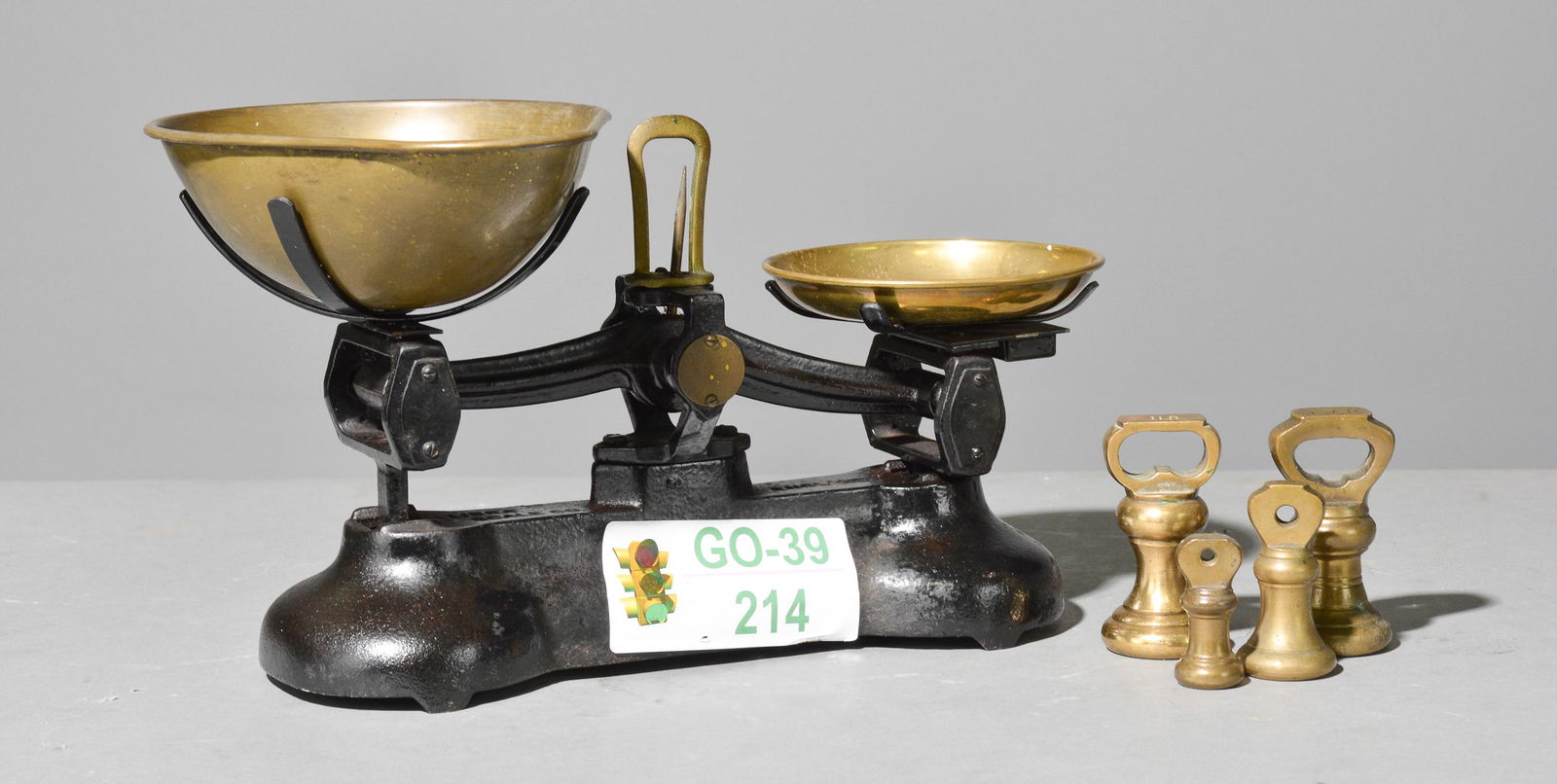 British Black Balance Scale with Bell Weights (1 of 4)