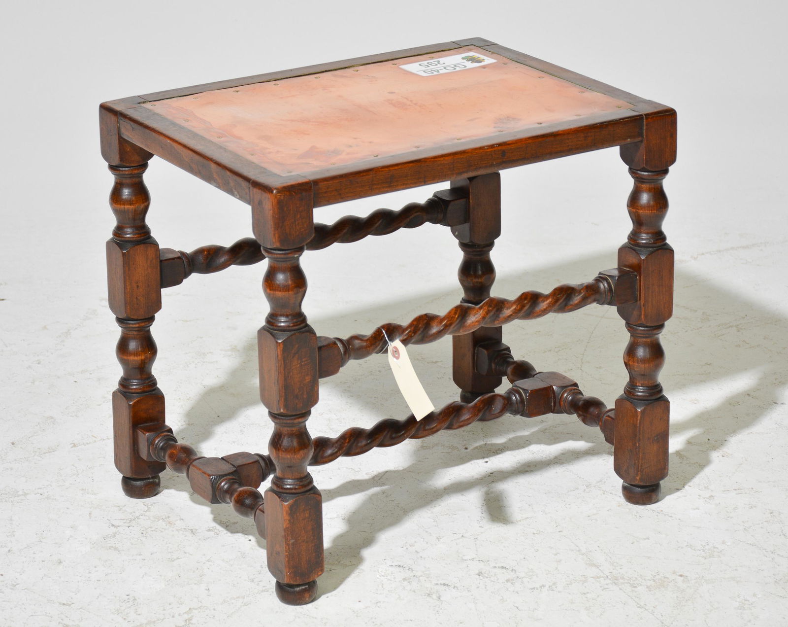 British Oak Barley Twist Table with Copper Top (1 of 3)