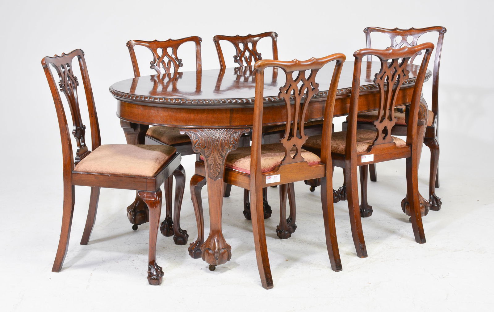 British Mahogany Ball & Claw Table and Chairs (1 of 8)