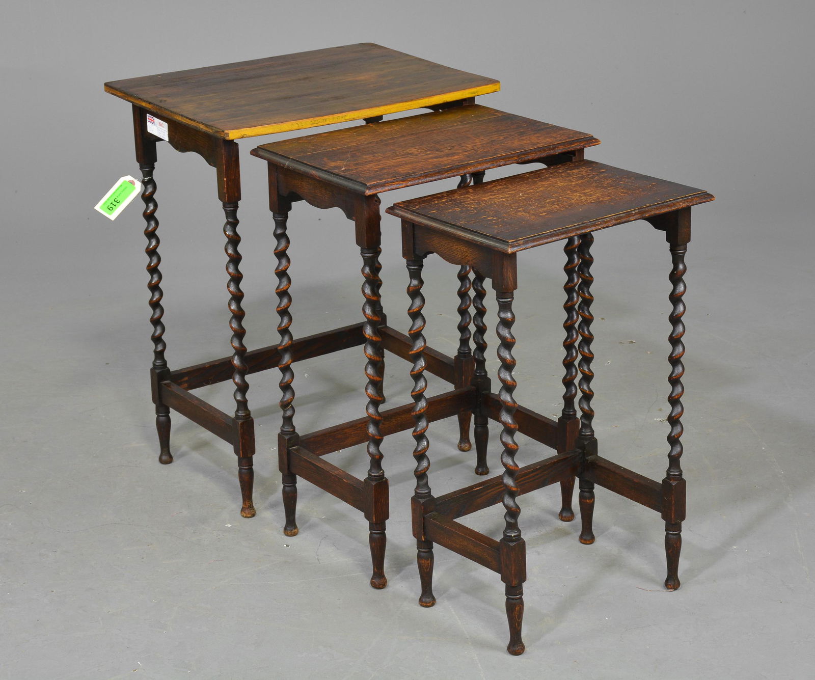 British Oak Barley Twist Nesting Tables (1 of 5)