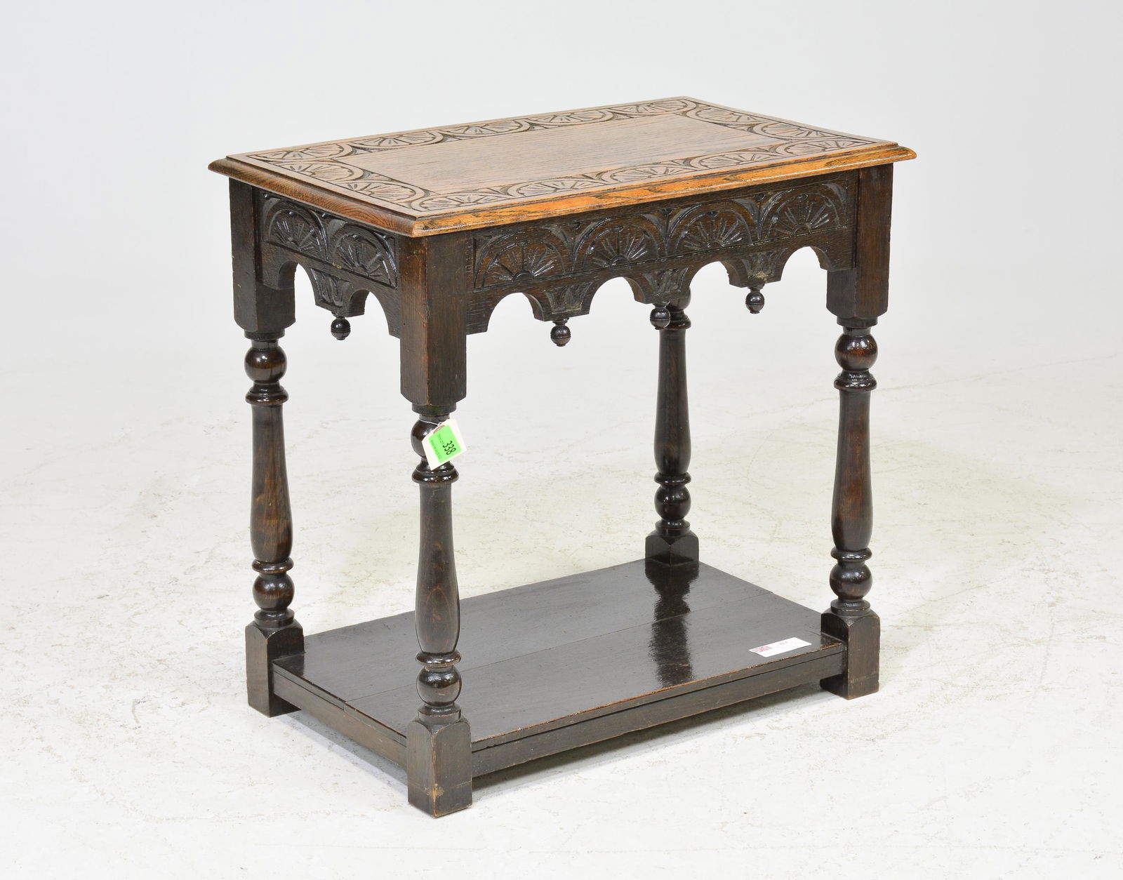 British Carved Oak Occasional Table (1 of 3)