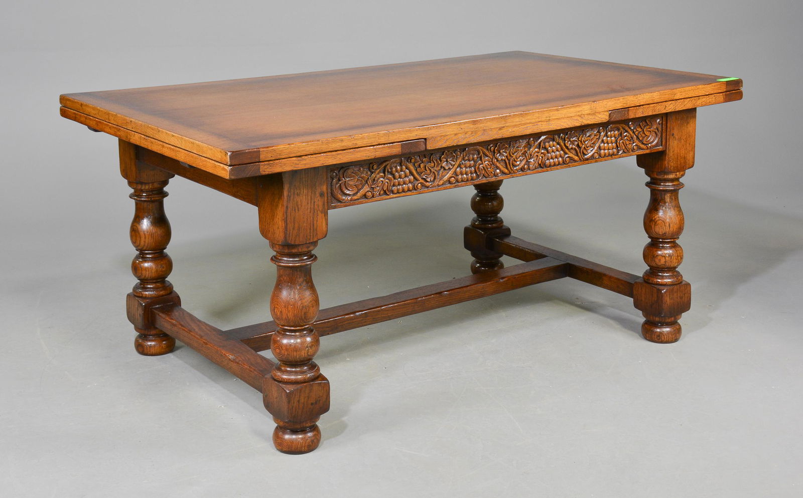British Carved Oak Draw Leaf Table (1 of 4)