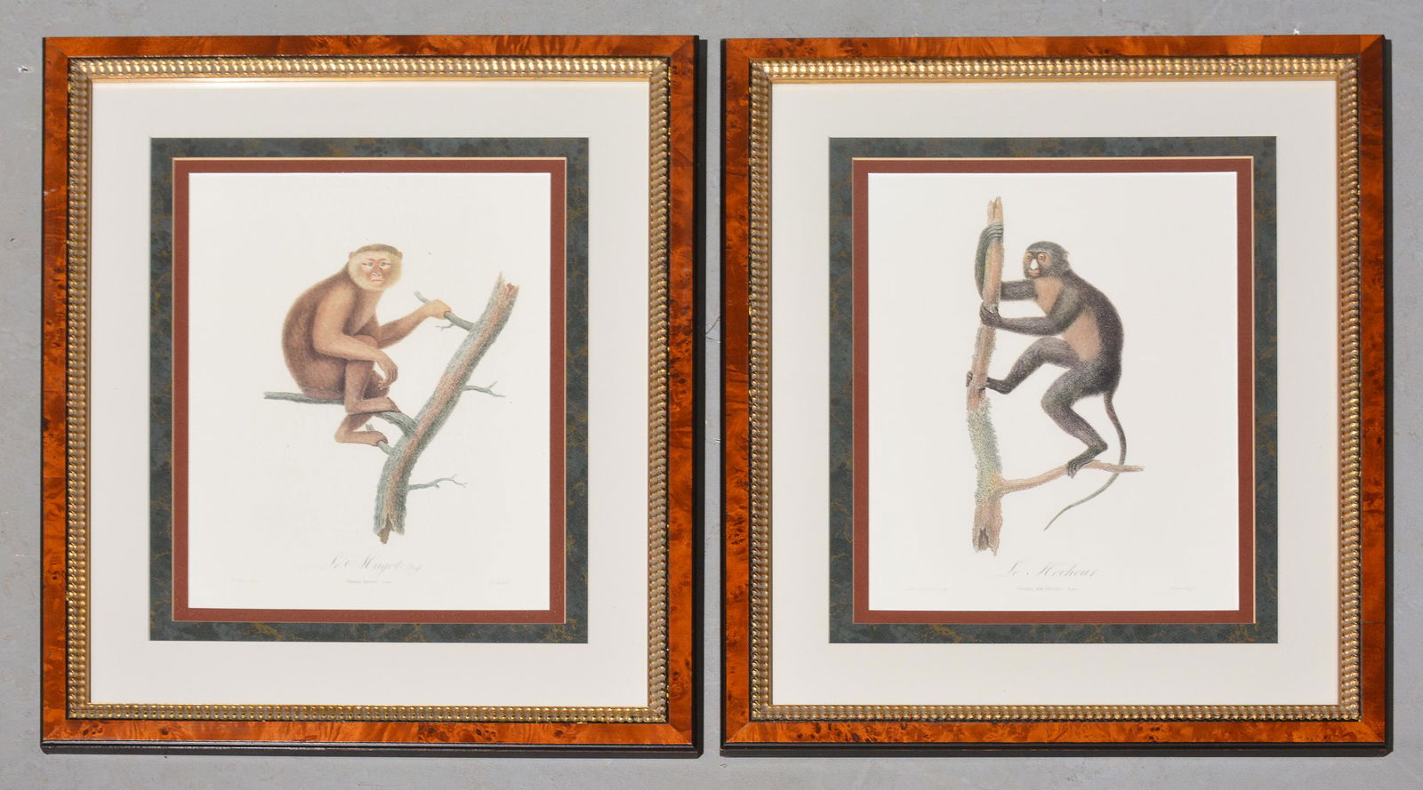 2 Ethan Allen Framed Monkey Prints (1 of 4)