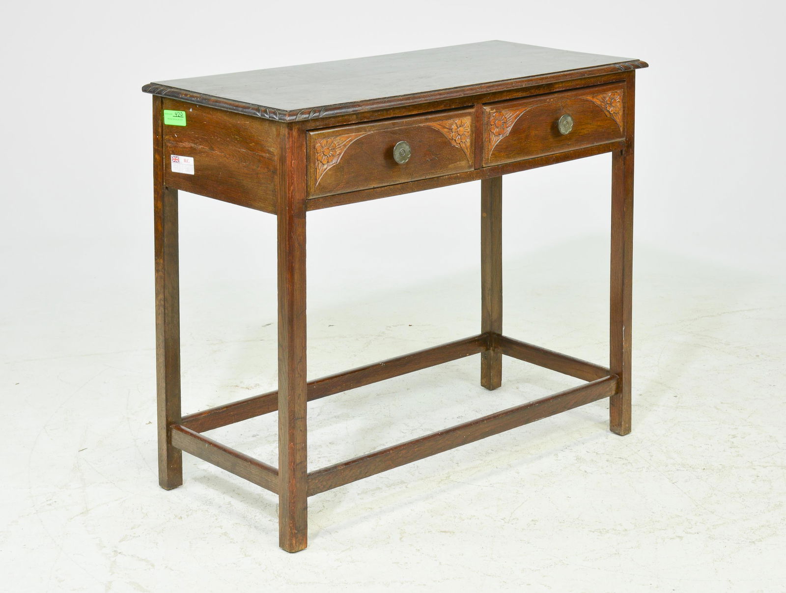 British Carved Oak Hall Table (1 of 3)