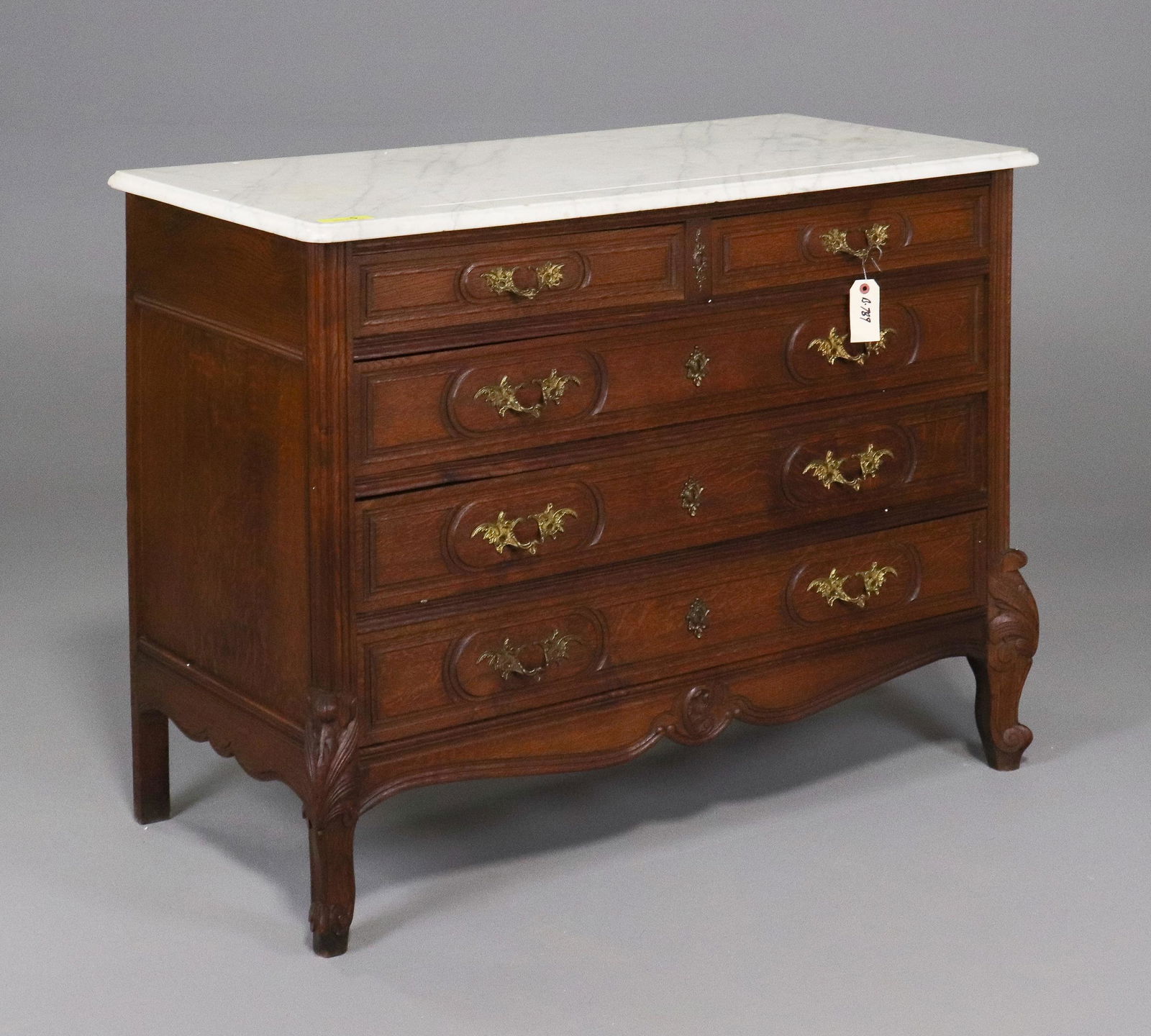Louis XV Style White Marble Top Chest (1 of 7)