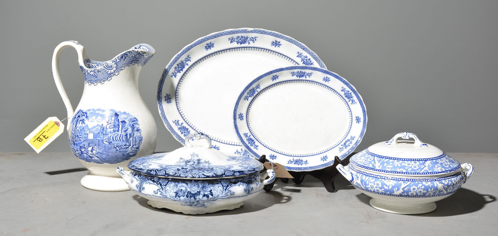 5pc Assorted Blue & White - Pitcher, Platters, Etc. (1 of 5)