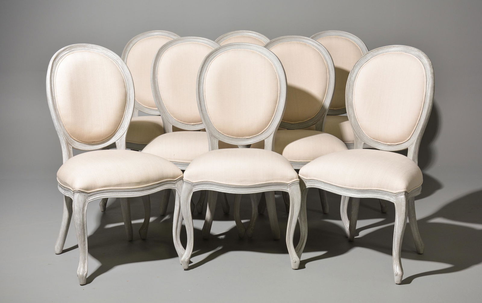 Set of 8 Mystic Grey Painted Chairs (1 of 4)