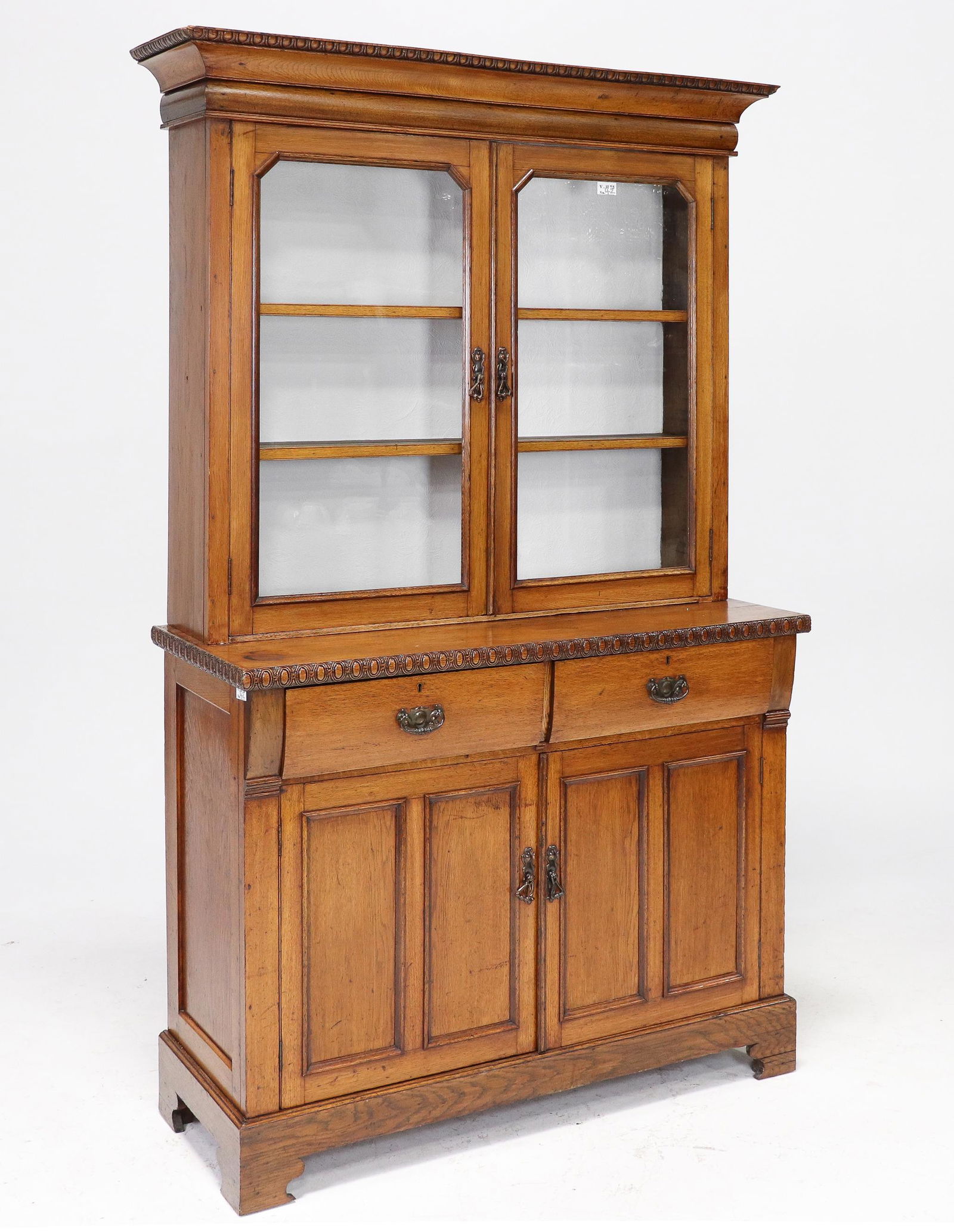 British Oak Step Back Bookcase (1 of 5)