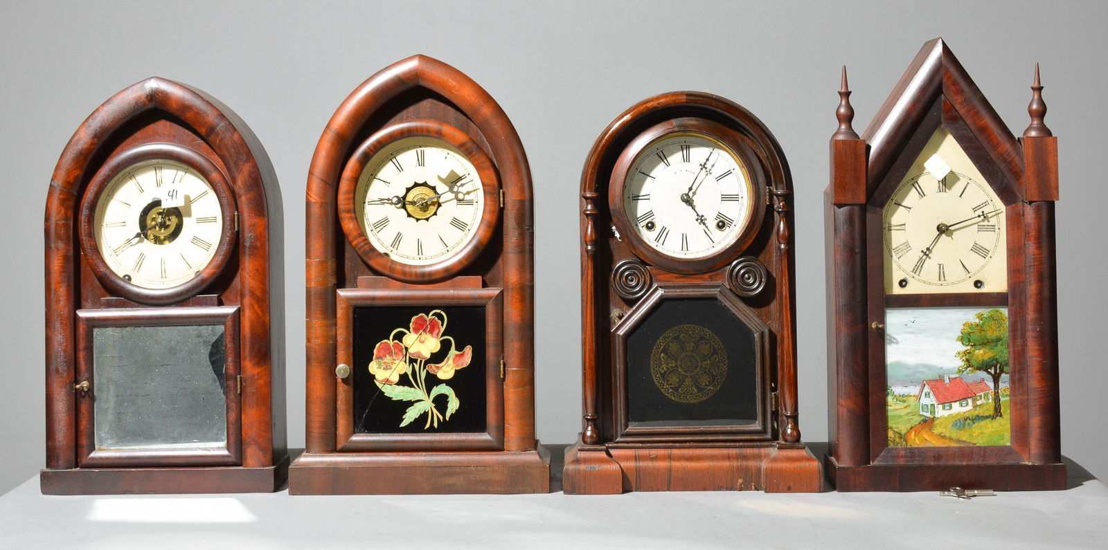 4 American Mahogany Cased Clocks (1 of 7)