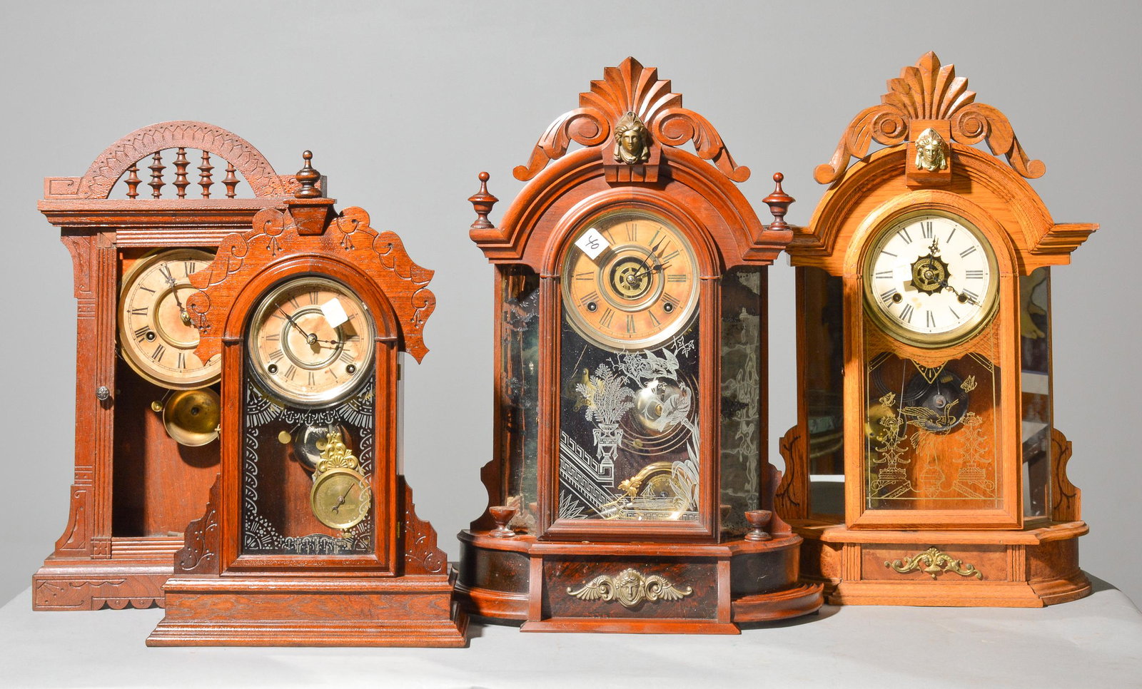 4 American Carved Clocks (1 of 11)
